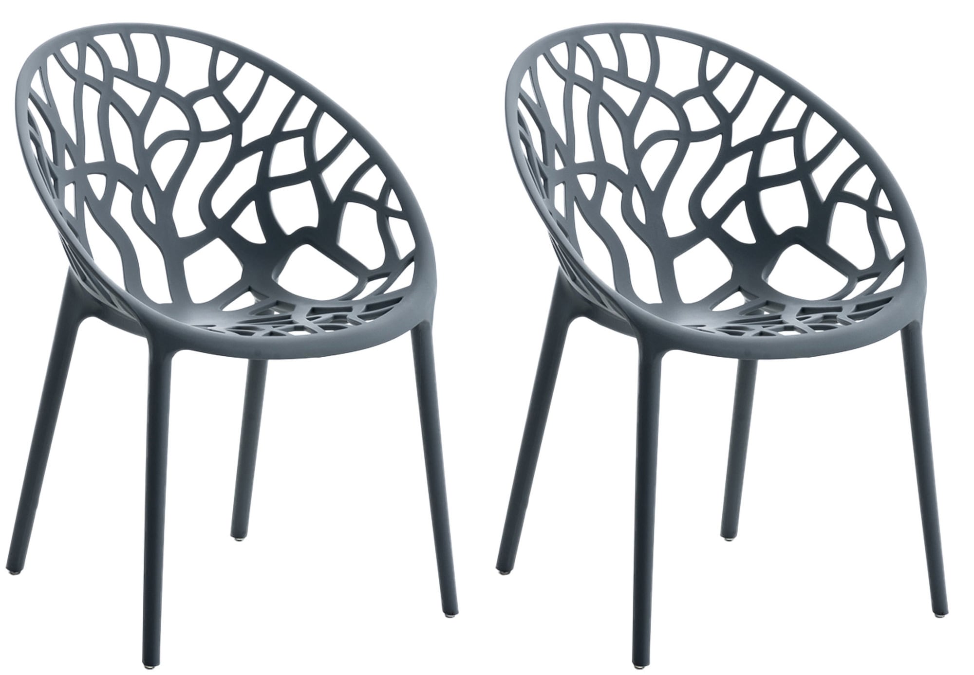 CLP Gartenstuhl 2er Set, stapelbar und wetterfest, modern mit nicht verstellbaren Armlehnen, Gestell Kunststoff, Hope - Bild 1