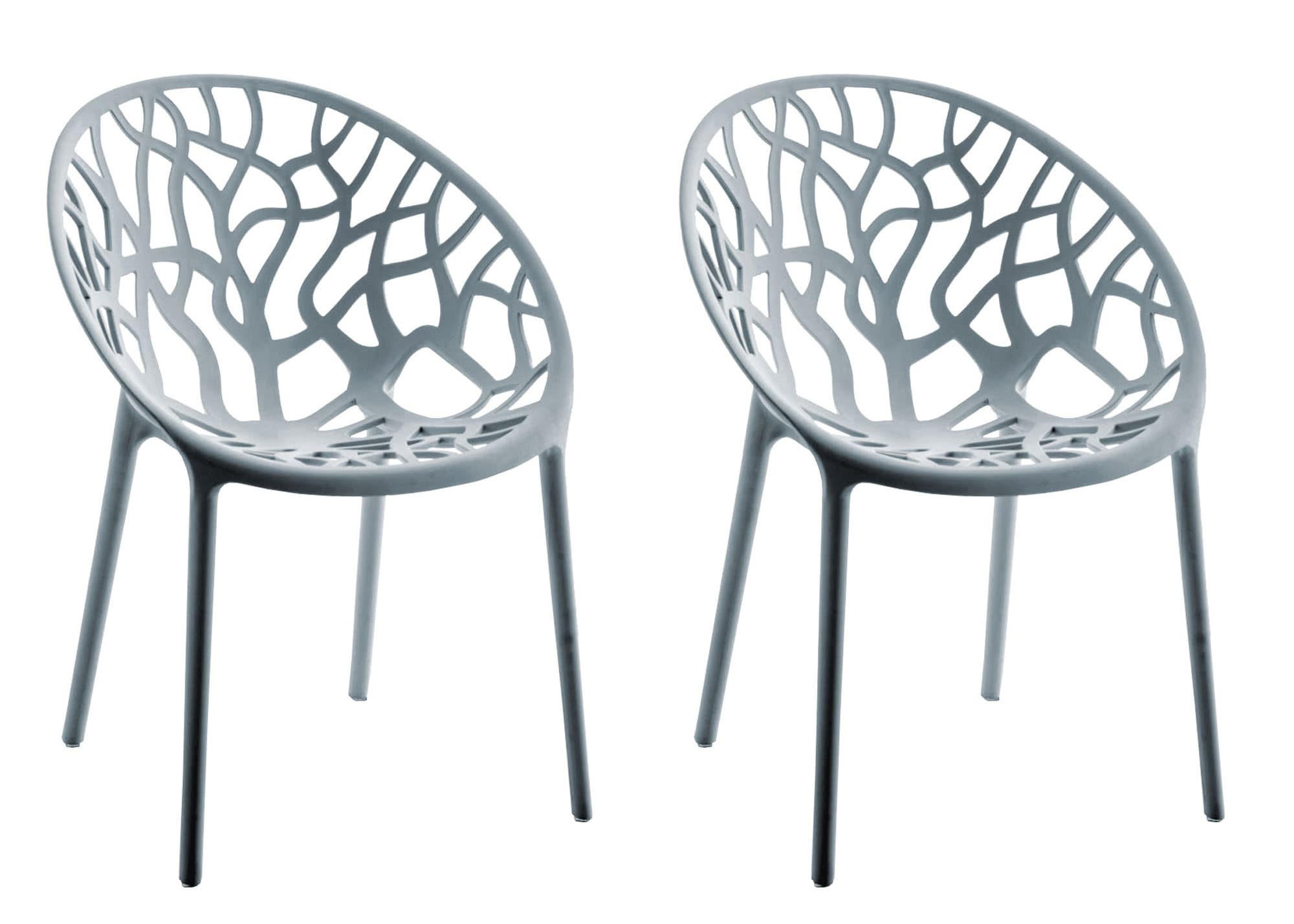 CLP Gartenstuhl 2er Set, stapelbar und wetterfest, modern mit nicht verstellbaren Armlehnen, Gestell Kunststoff, Hope - Bild 1