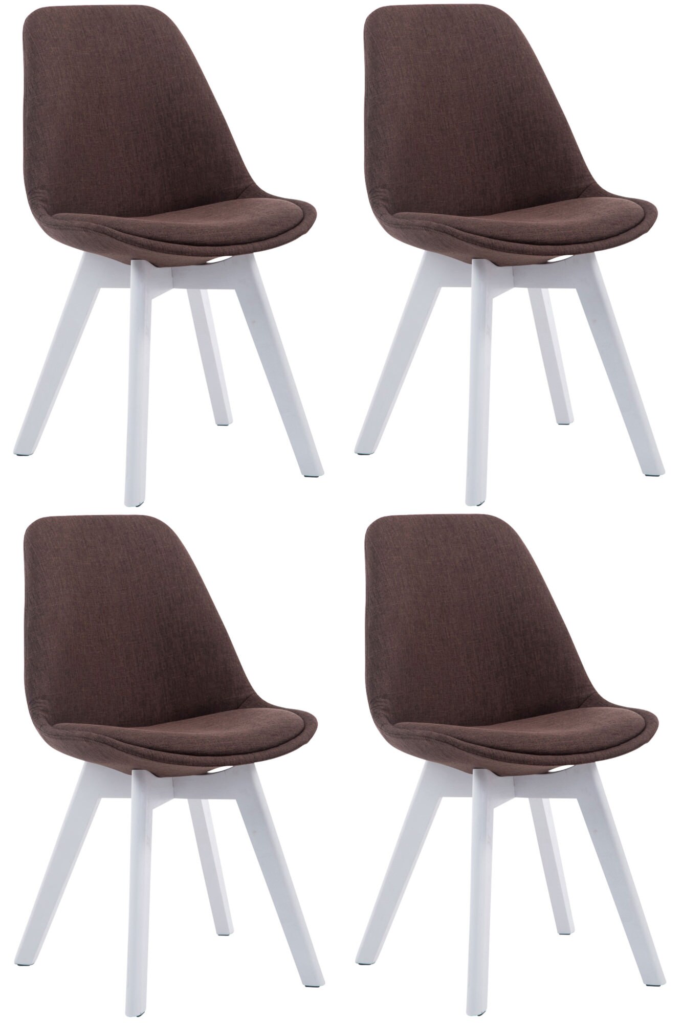 CLP 4er Set Retrost&uuml;hle Borneo V2 Mit Stoffbezug Und Hochwertiger Polsterung I Lehnst&uuml;hle Mit Holzgestell - Bild 1