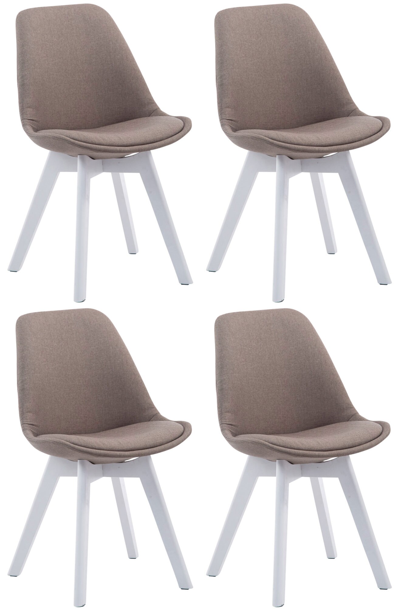 CLP 4er Set Retrost&uuml;hle Borneo V2 Mit Stoffbezug Und Hochwertiger Polsterung I Lehnst&uuml;hle Mit Holzgestell - Bild 1