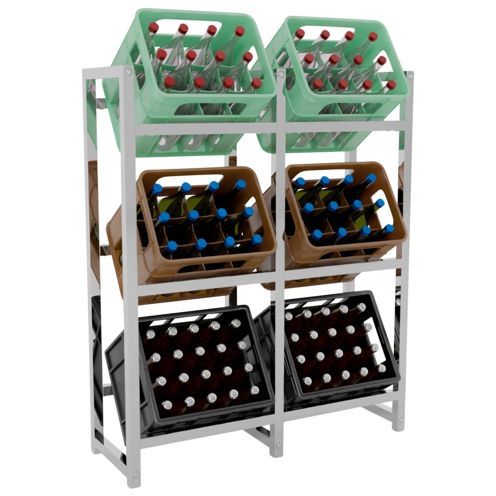 CLP Getränkekistenständer Stack I Platzsparendes robustes Kistenregal für Getränkekisten I In verschiedenen Größen und Farben erhältlich