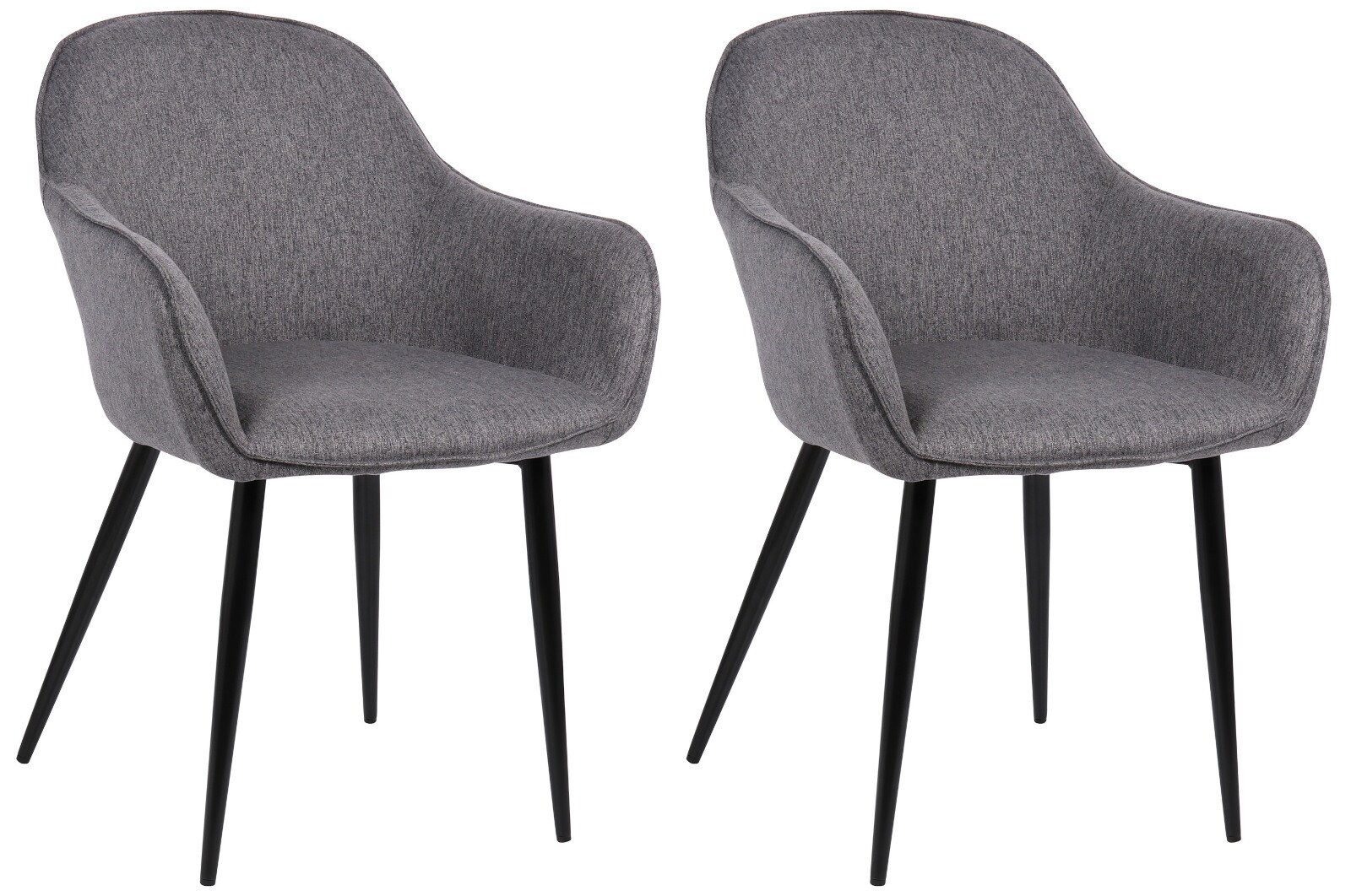 CLP 2er Set Esszimmerst&uuml;hle Boise Mit Stoffbezug I Polsterst&uuml;hle Mit Robustem Metallgestell & Bodenschonern - Bild 1