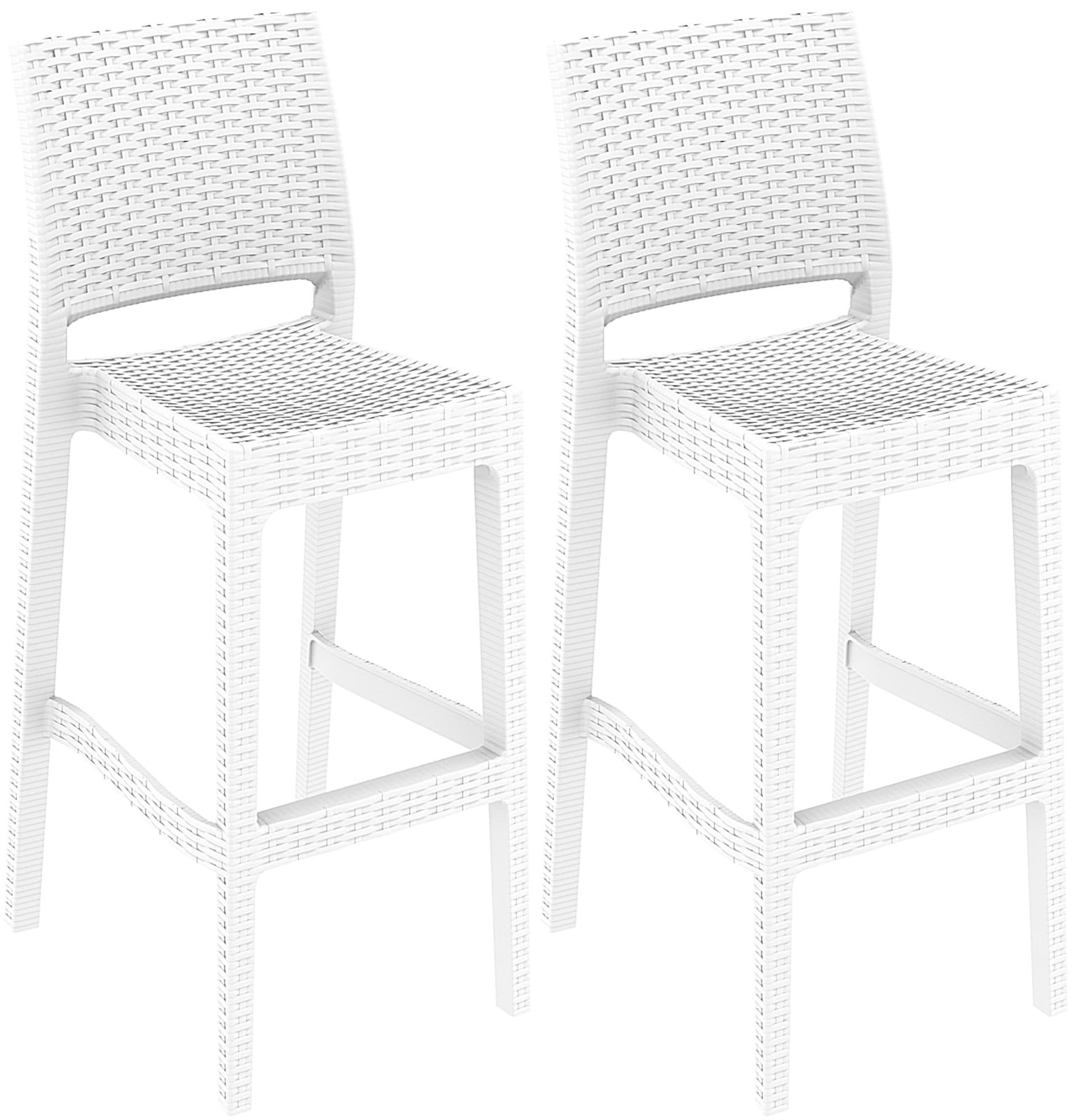 CLP 2er Set Barhocker Jamaica Mit Fu&szlig;st&uuml;tze I Outdoor-Tresenhocker In Rattan-Optik I Stapelbare Barst&uuml;hle - Bild 1