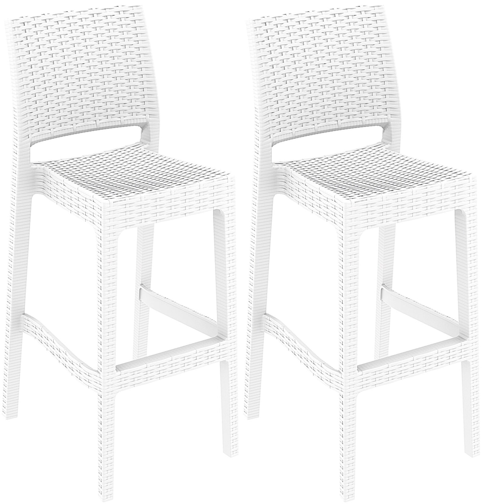 CLP 2er Set Barhocker Jamaica Mit Fußstütze I Outdoor-Tresenhocker In Rattan-Optik I Stapelbare Barstühle | 04251756466794