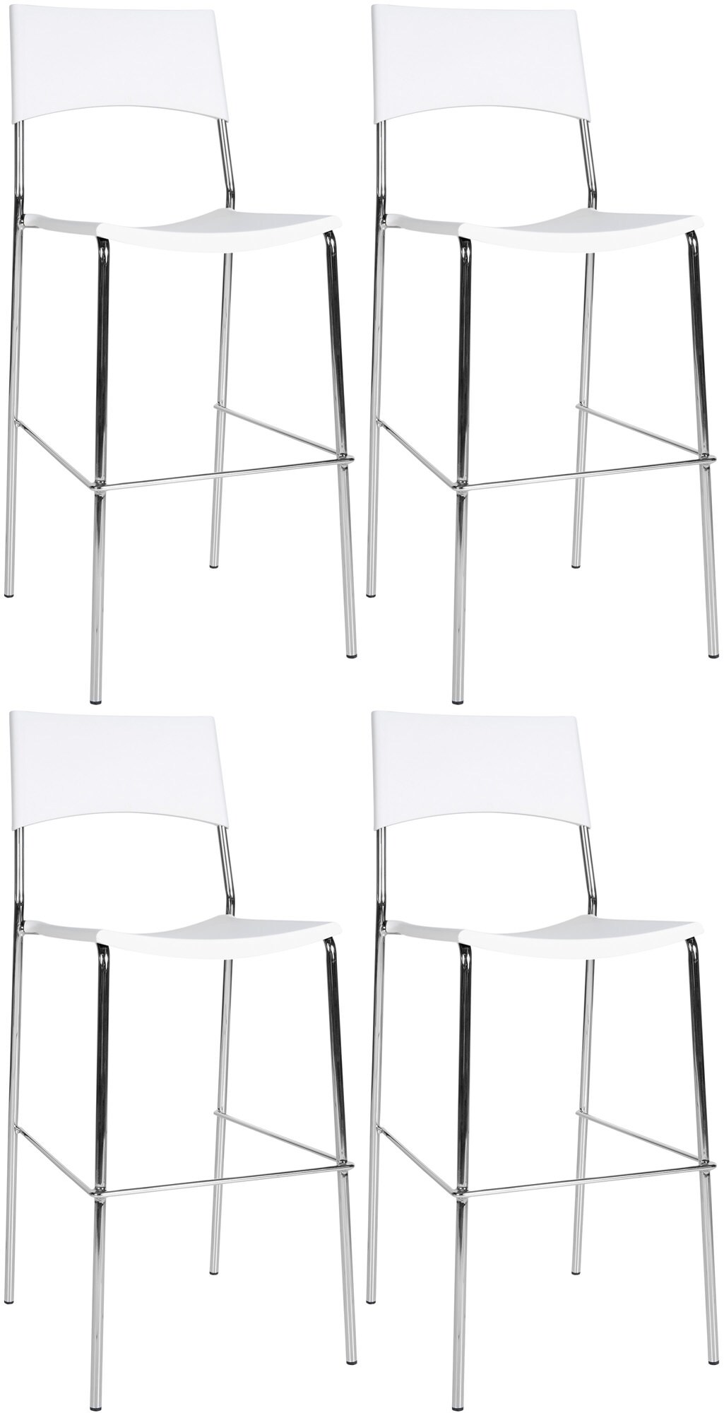 CLP 4er Set Barhocker Genua I Mit Kunststoffsitz Und Metallgestell In Chrom-Optik I Stapelbarer Bistrohocker - Bild 1
