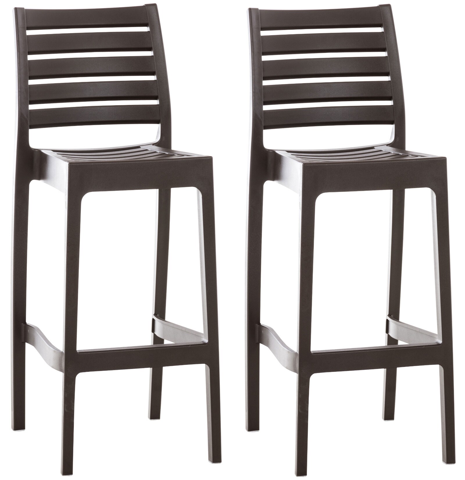 CLP 2er Set Outdoor-Barhocker Ares Mit Fu&szlig;st&uuml;tze I Stapelbare Tresenhocker In Rattan-Optik - Bild 1