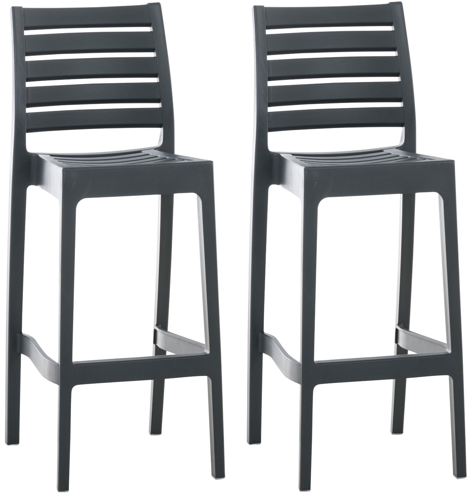 CLP 2er Set Outdoor-Barhocker Ares Mit Fu&szlig;st&uuml;tze I Stapelbare Tresenhocker In Rattan-Optik - Bild 1