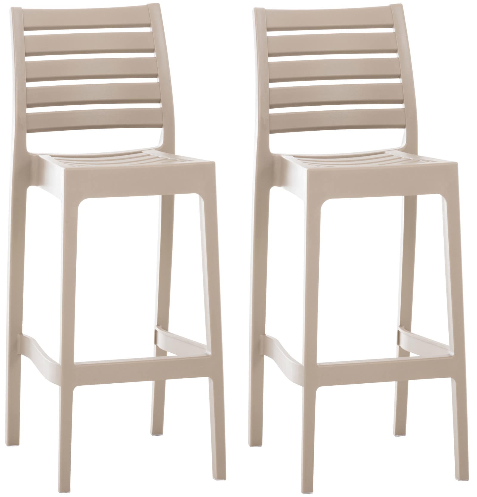 CLP 2er Set Outdoor-Barhocker Ares Mit Fu&szlig;st&uuml;tze I Stapelbare Tresenhocker In Rattan-Optik - Bild 1