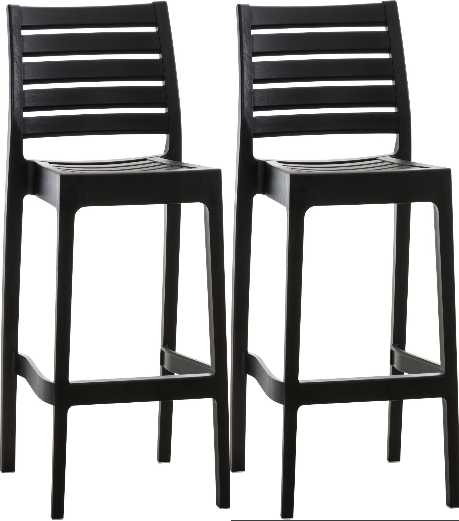 CLP 2er Set Outdoor-Barhocker Ares Mit Fu&szlig;st&uuml;tze I Stapelbare Tresenhocker In Rattan-Optik - Bild 1