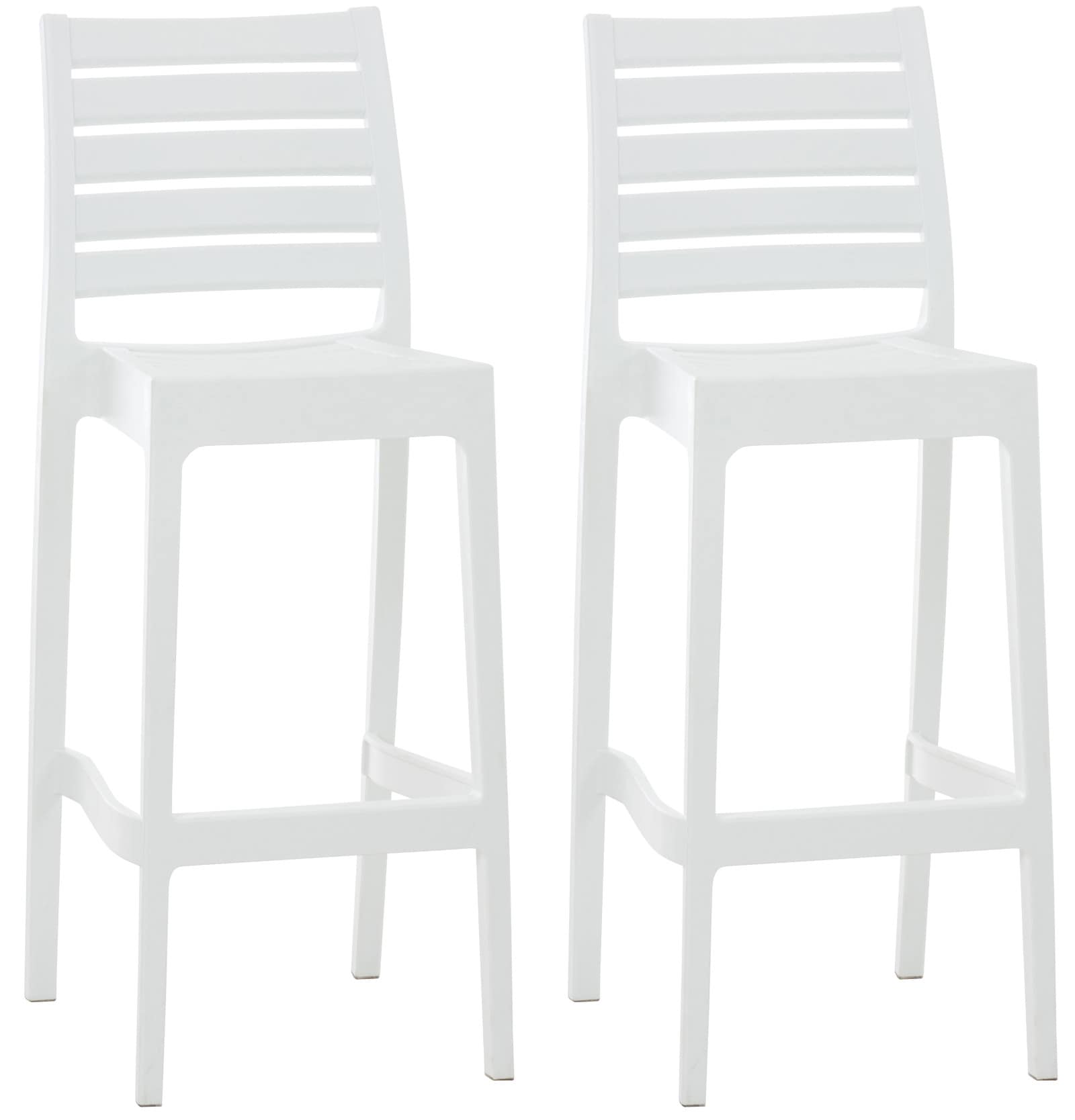 CLP 2er Set Outdoor-Barhocker Ares Mit Fu&szlig;st&uuml;tze I Stapelbare Tresenhocker In Rattan-Optik - Bild 1