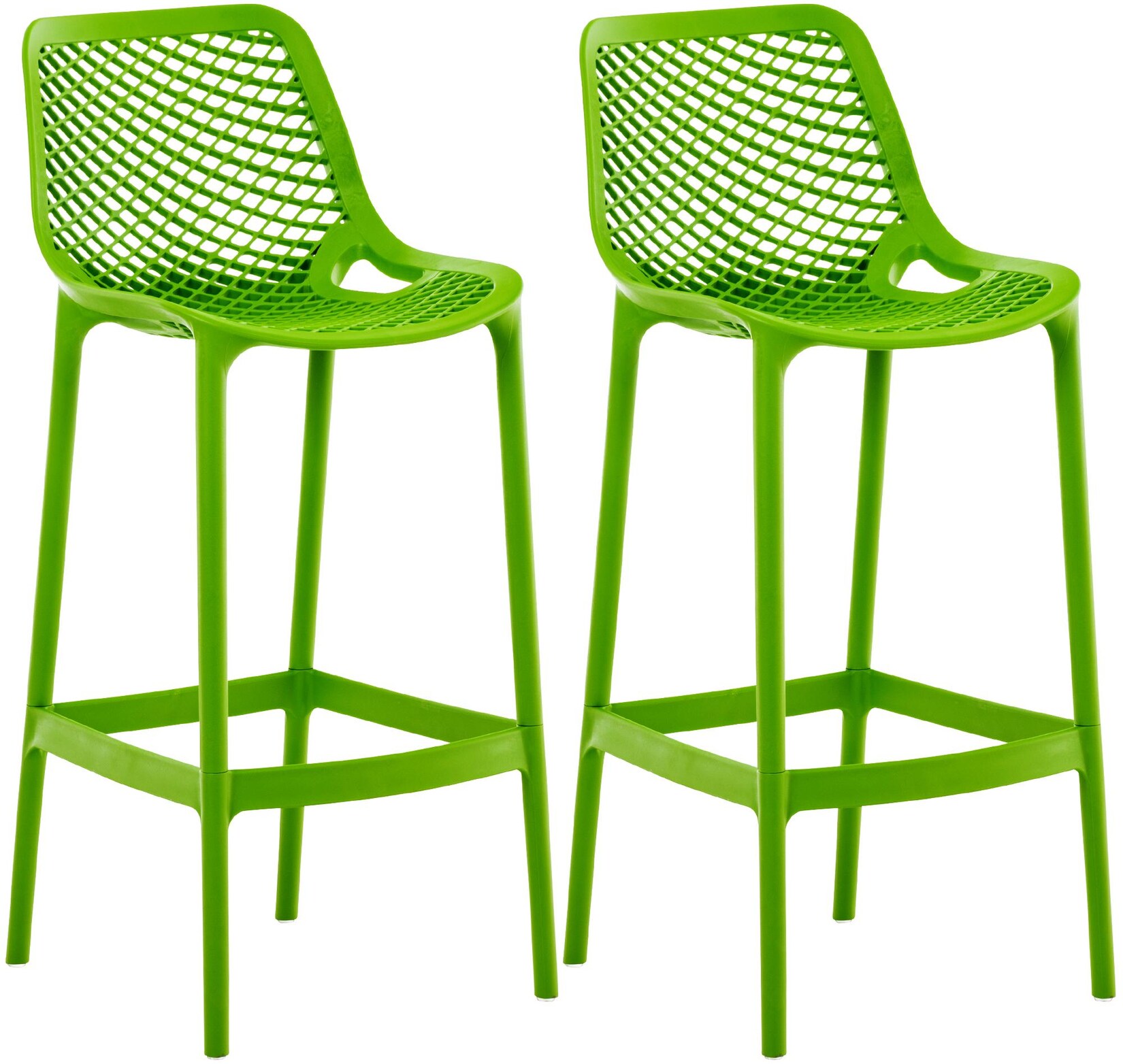 CLP Barhocker 2er Set Garten wetterfest Air, Gartenstühle mit Lehne, Tresenstühle wetterfest UV-beständig aus Kunststoff, bis 160 kg