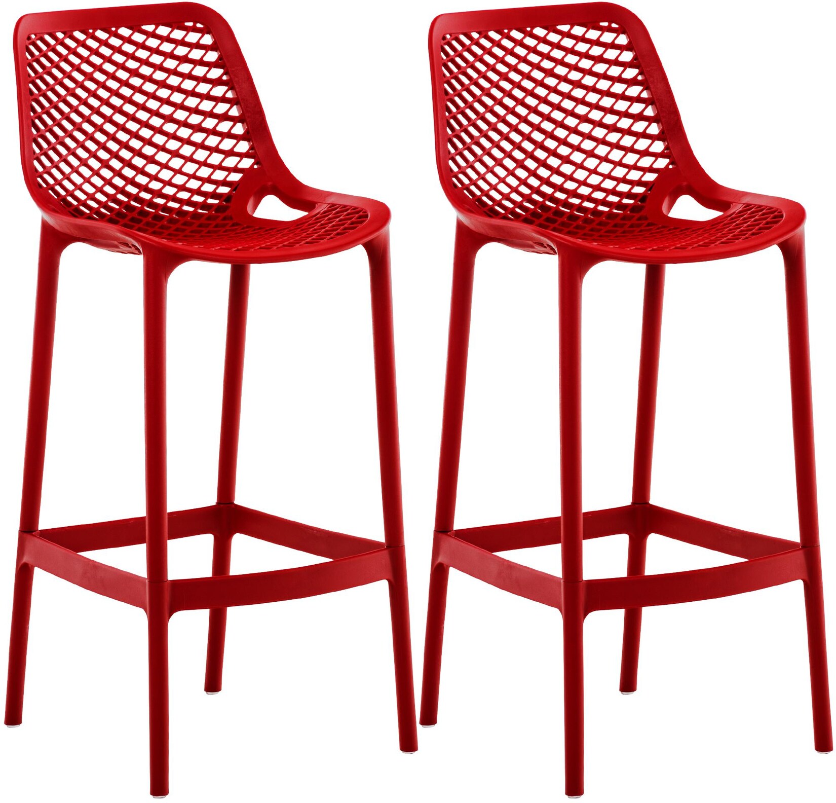 CLP Barhocker 2er Set Garten wetterfest Air, Gartenstühle mit Lehne, Tresenstühle wetterfest UV-beständig aus Kunststoff, bis 160 kg
