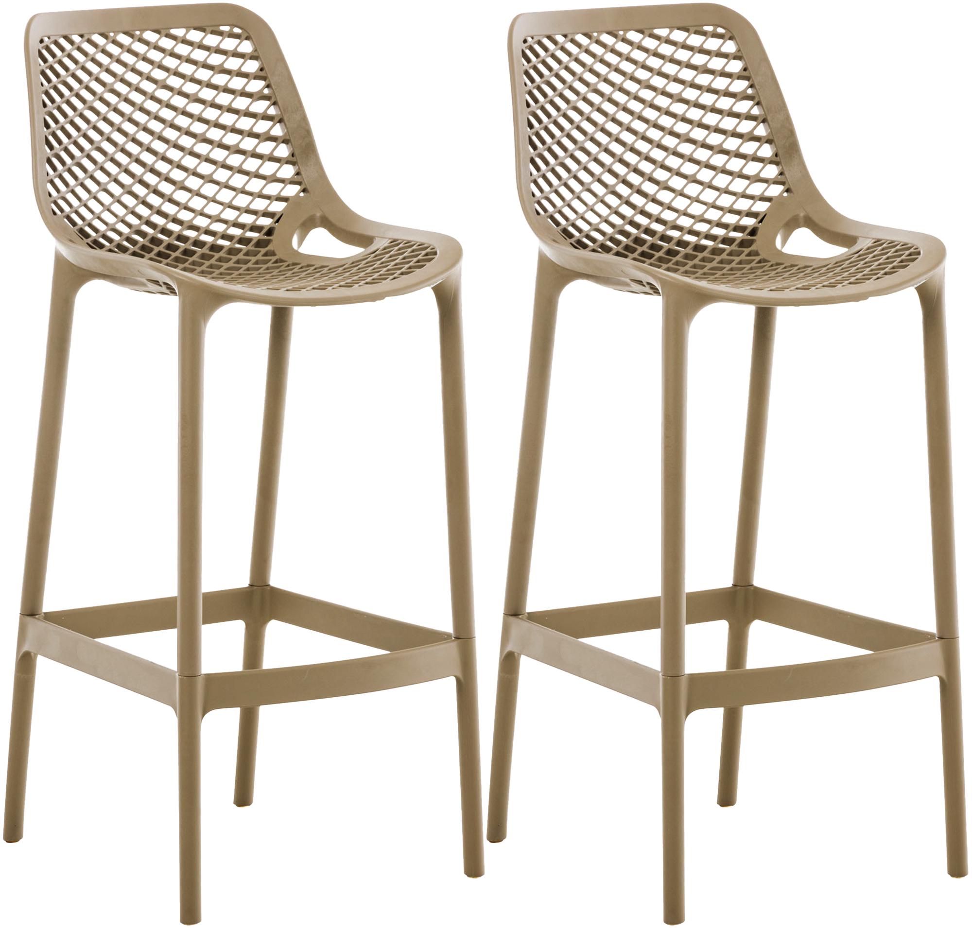 CLP Barhocker 2er Set Garten wetterfest Air, Gartenst&uuml;hle mit Lehne, Tresenst&uuml;hle wetterfest UV-best&auml;ndig aus Kunststoff, bis 160 kg - Bild 1