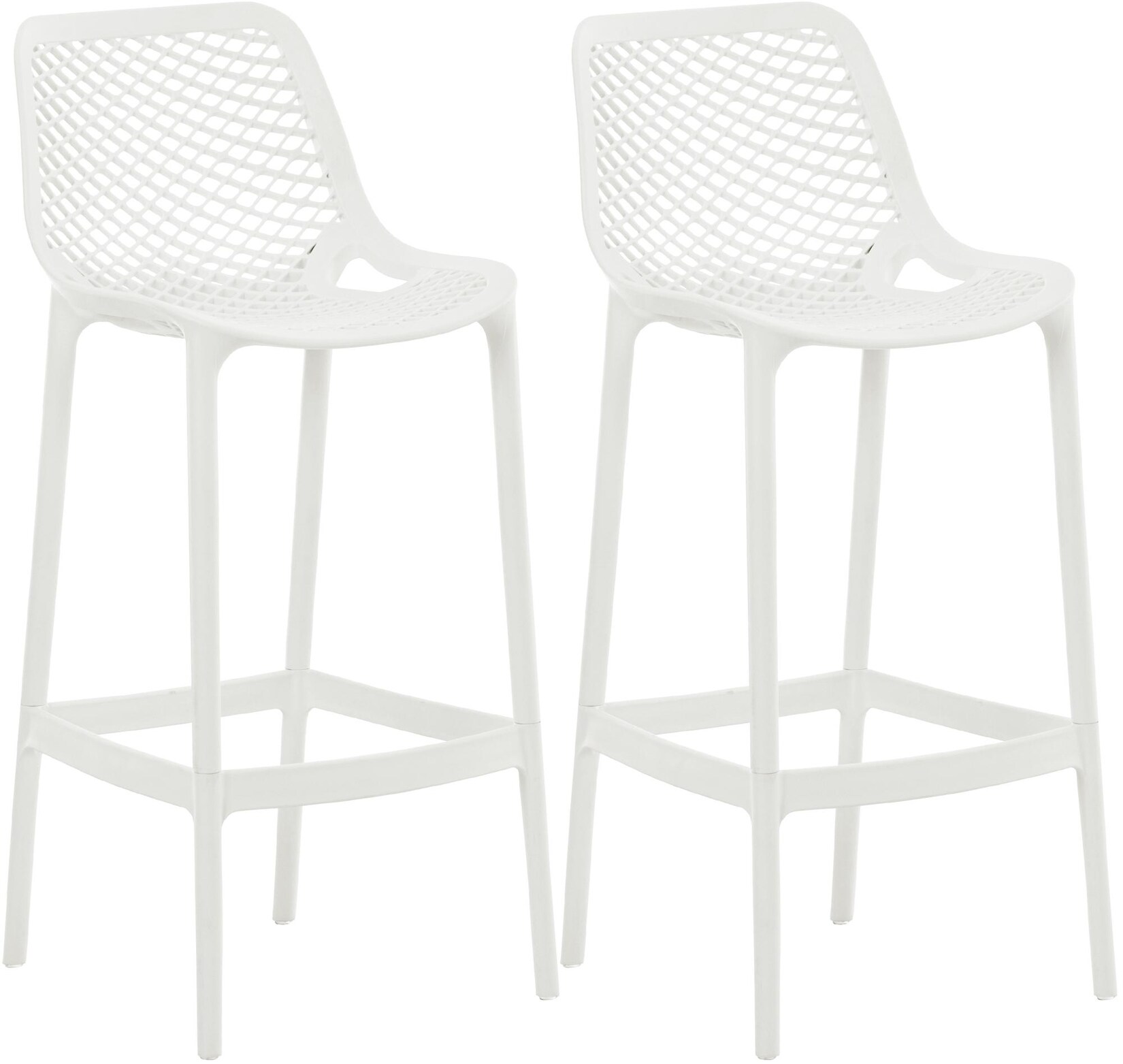 CLP Barhocker 2er Set Garten wetterfest Air, Gartenstühle mit Lehne, Tresenstühle wetterfest UV-beständig aus Kunststoff, bis 160 kg