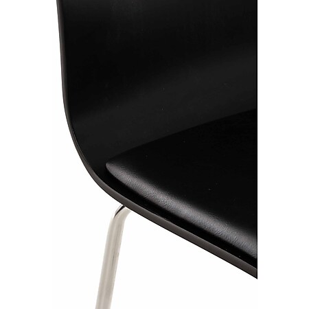 CLP 4er-Set Wartezimmerstuhl Pepe mit ergonomisch geformten Holzsitz und Metallgestell I 4X Konferenzstuhl erhältlich Orange 