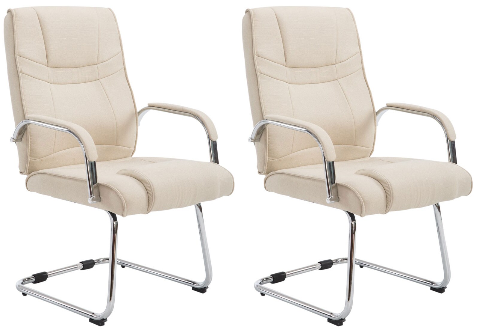 CLP 2er Set Freischwinger Attila Mit Metallgestell & Armlehne I Bürostühle Mit Stoffbezug, Polsterung & 180 KG Belastbar | 04251756469009