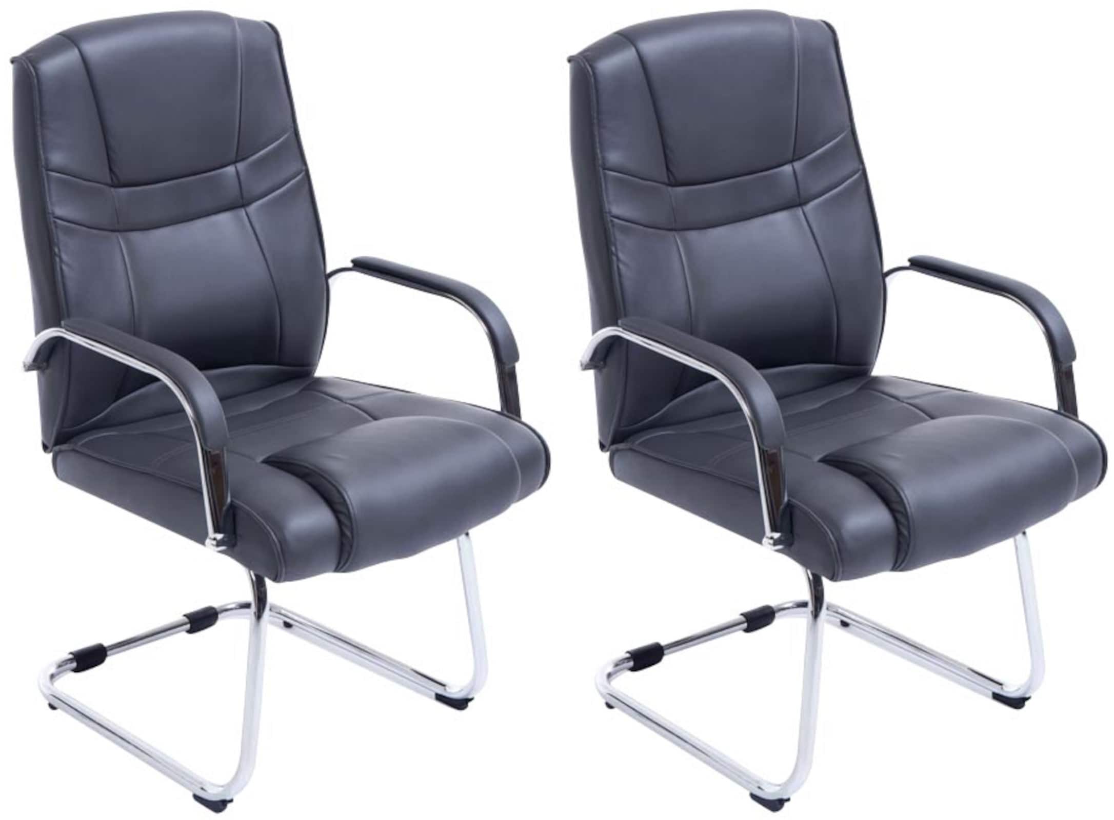 CLP 2er Set XXL-Freischwinger Attila I gepolsterter Besucherstuhl mit Kunstleder-Bezug I Bis 180 kg belastbar - Bild 1