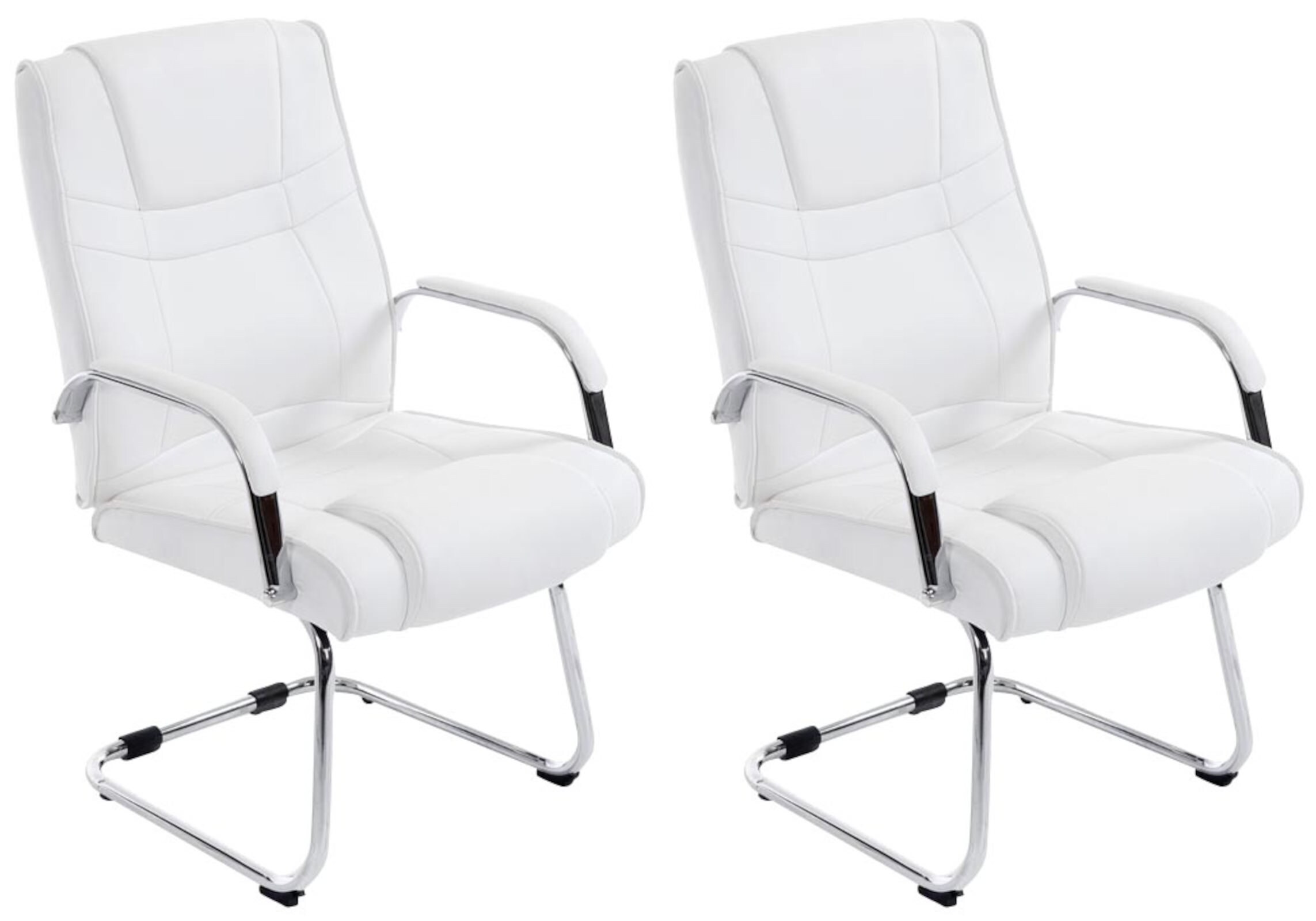 CLP 2er Set XXL-Freischwinger Attila I gepolsterter Besucherstuhl mit Kunstleder-Bezug I Bis 180 kg belastbar - Bild 1