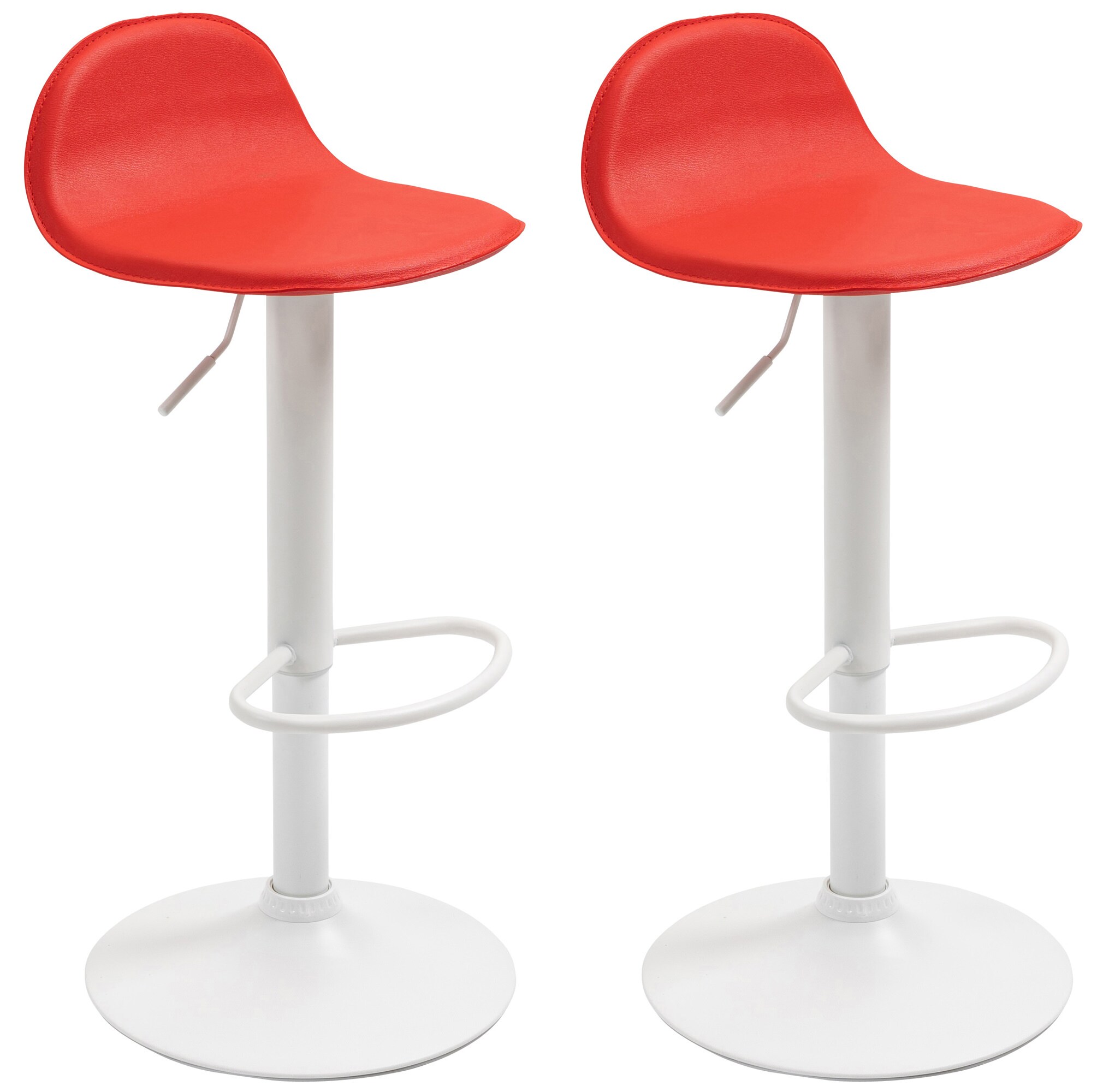 CLP 2er Set Barhocker Lana V2 Mit Kunstlederbezug I 2 x H&ouml;henverstellbarer Barstuhl Mit Lehne - Bild 1