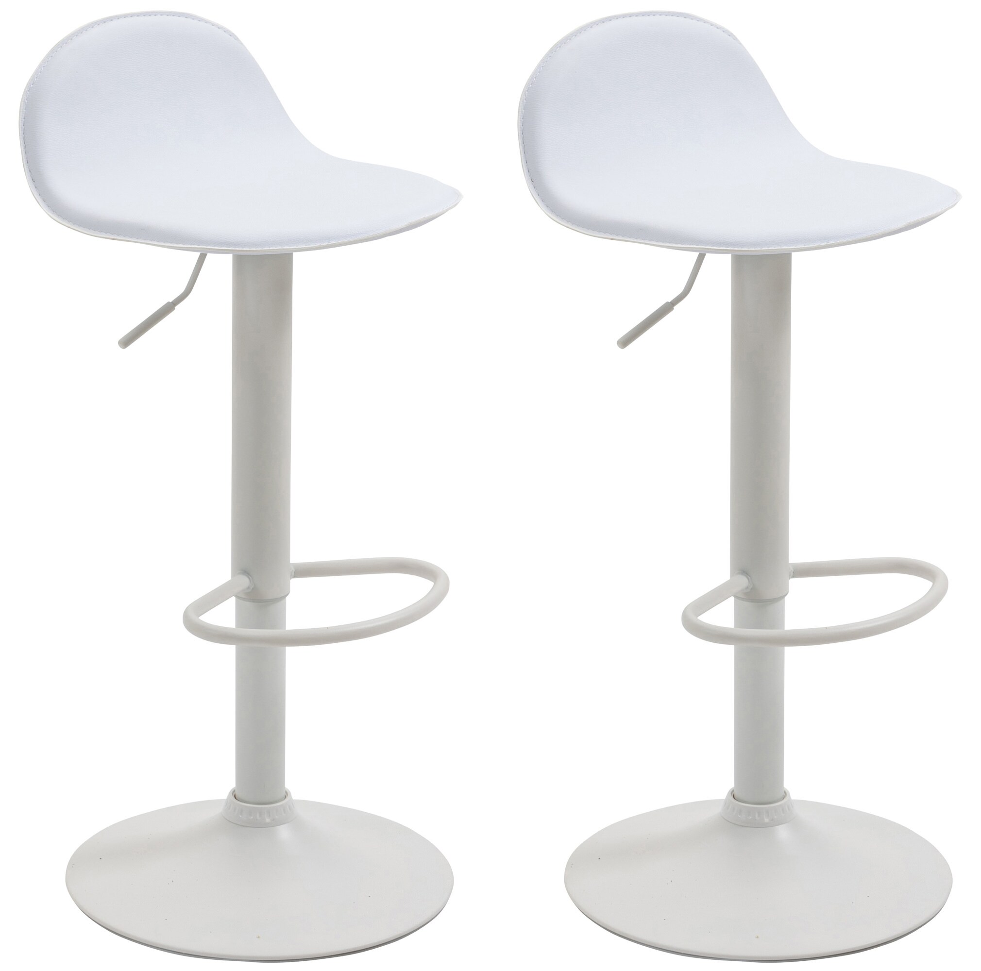 CLP 2er Set Barhocker Lana V2 Mit Kunstlederbezug I 2 x H&ouml;henverstellbarer Barstuhl Mit Lehne - Bild 1