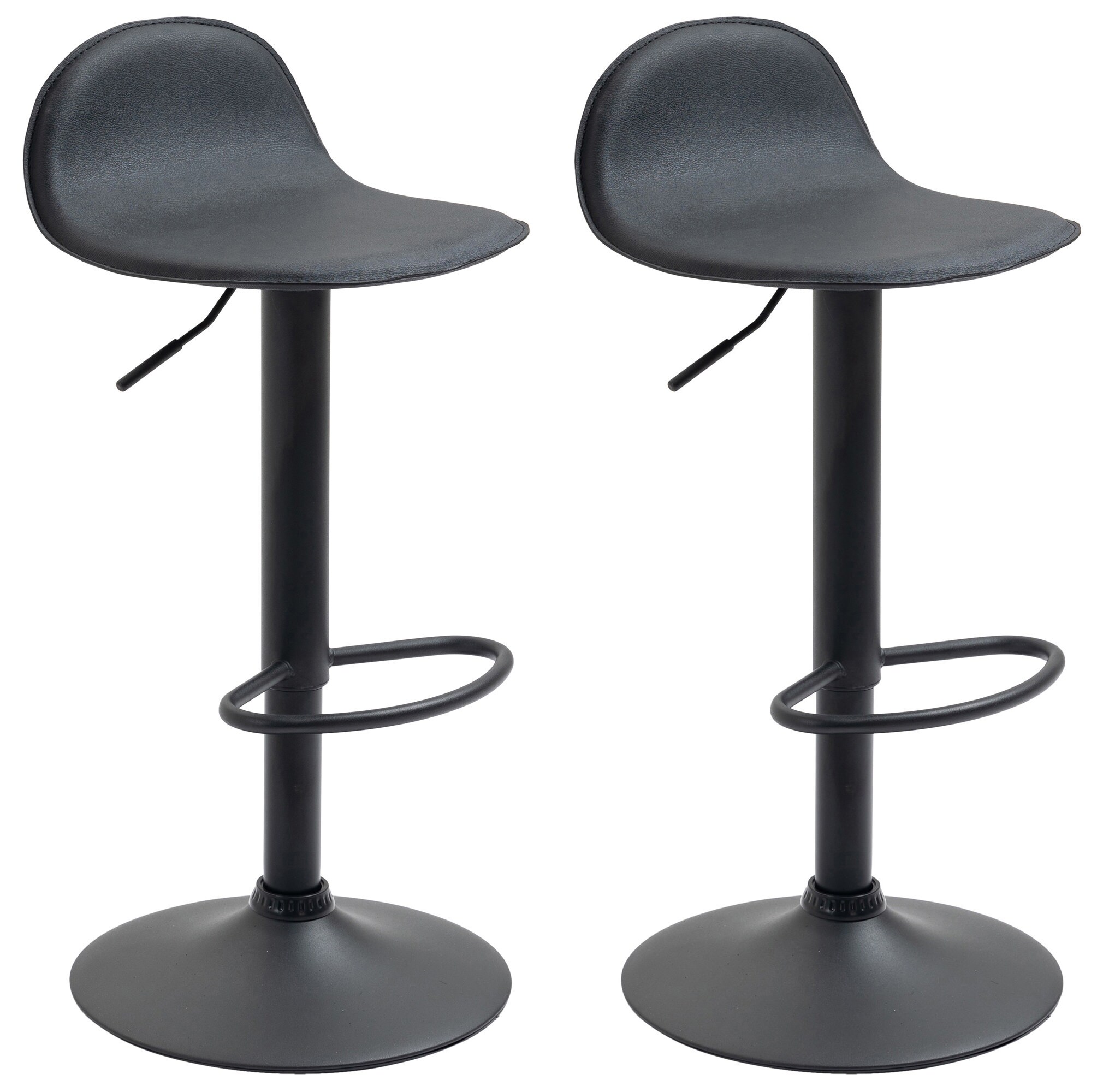 CLP 2er Set Barhocker Lana V2 Mit Kunstlederbezug I 2 x H&ouml;henverstellbarer Barstuhl Mit Lehne - Bild 1