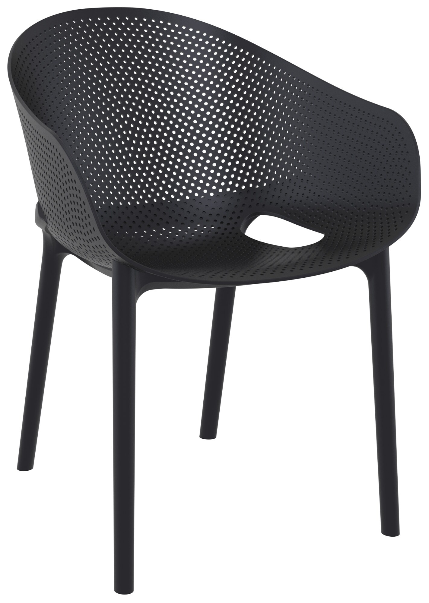 CLP Gartenstuhl/Bistrostuhl stapelbar modern aus Kunststoff, wetterfest mit nicht verstellbaren Armlehnen und R&uuml;ckenlehne, Sky Pro - Bild 1