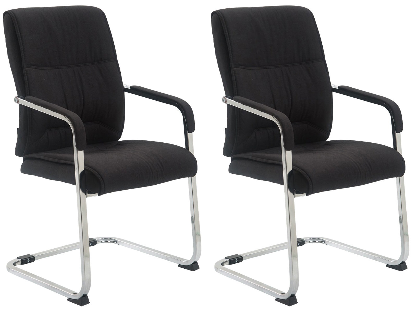 CLP 2er Set XXL-Freischwinger Anubis Mit Gepolsterter Sitzfl&auml;che I Konferenzst&uuml;hle Mit Metallgestell Und Stoffbezug - Bild 1