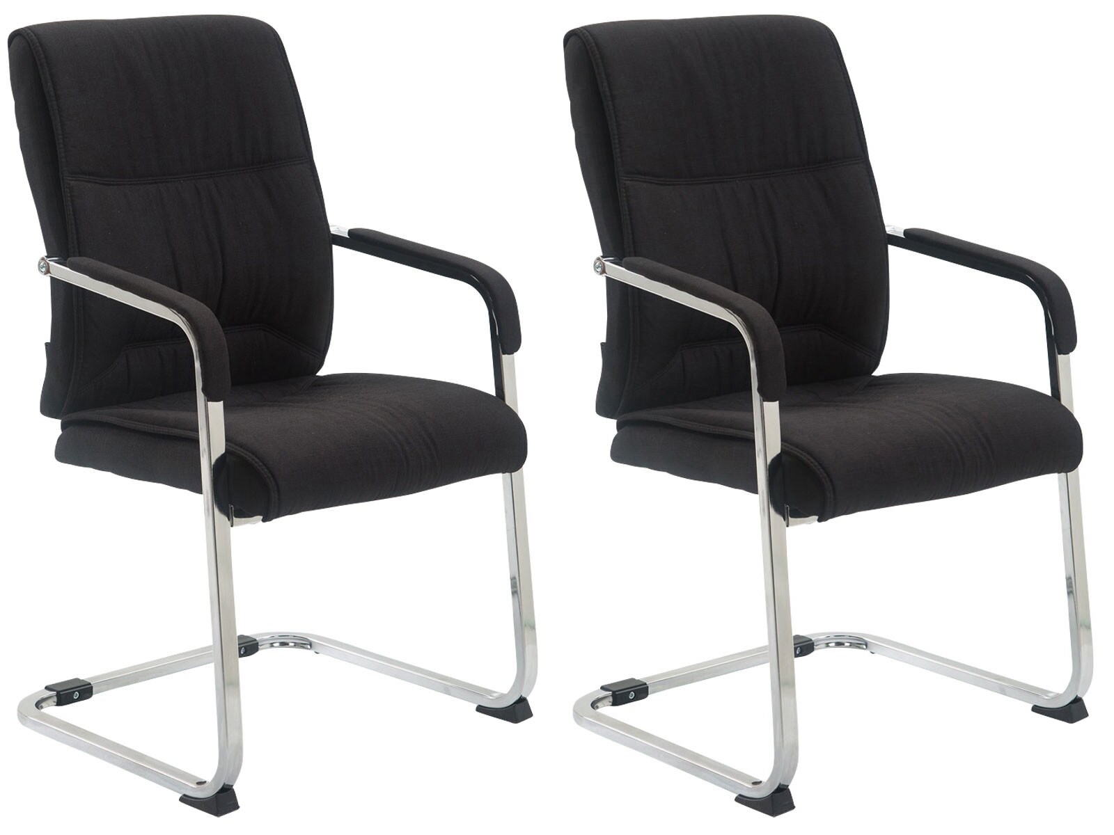 CLP 2er Set XXL-Freischwinger Anubis Mit Gepolsterter Sitzfläche I Konferenzstühle Mit Metallgestell Und Stoffbezug | 04251756469665