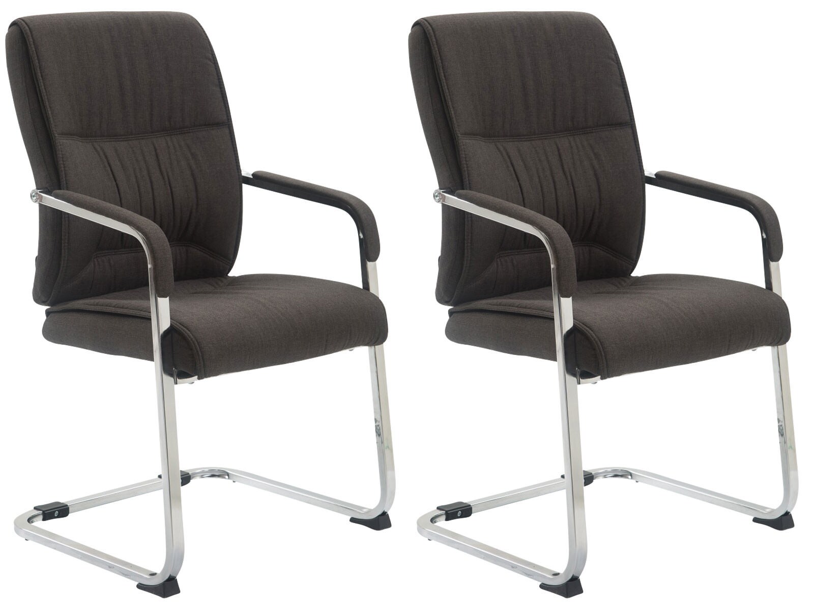 CLP 2er Set XXL-Freischwinger Anubis Mit Gepolsterter Sitzfl&auml;che I Konferenzst&uuml;hle Mit Metallgestell Und Stoffbezug - Bild 1