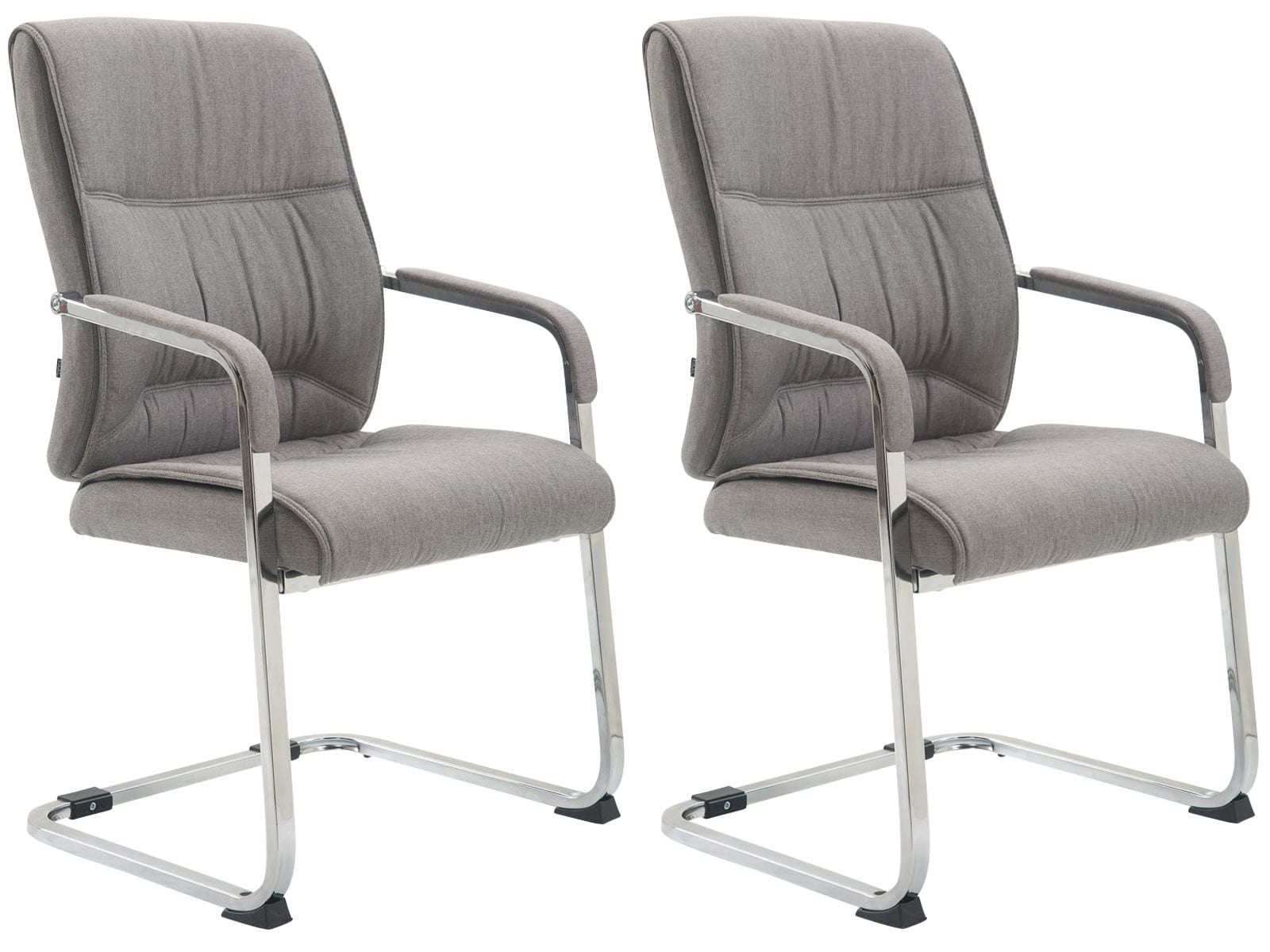 CLP 2er Set XXL-Freischwinger Anubis Mit Gepolsterter Sitzfl&auml;che I Konferenzst&uuml;hle Mit Metallgestell Und Stoffbezug - Bild 1