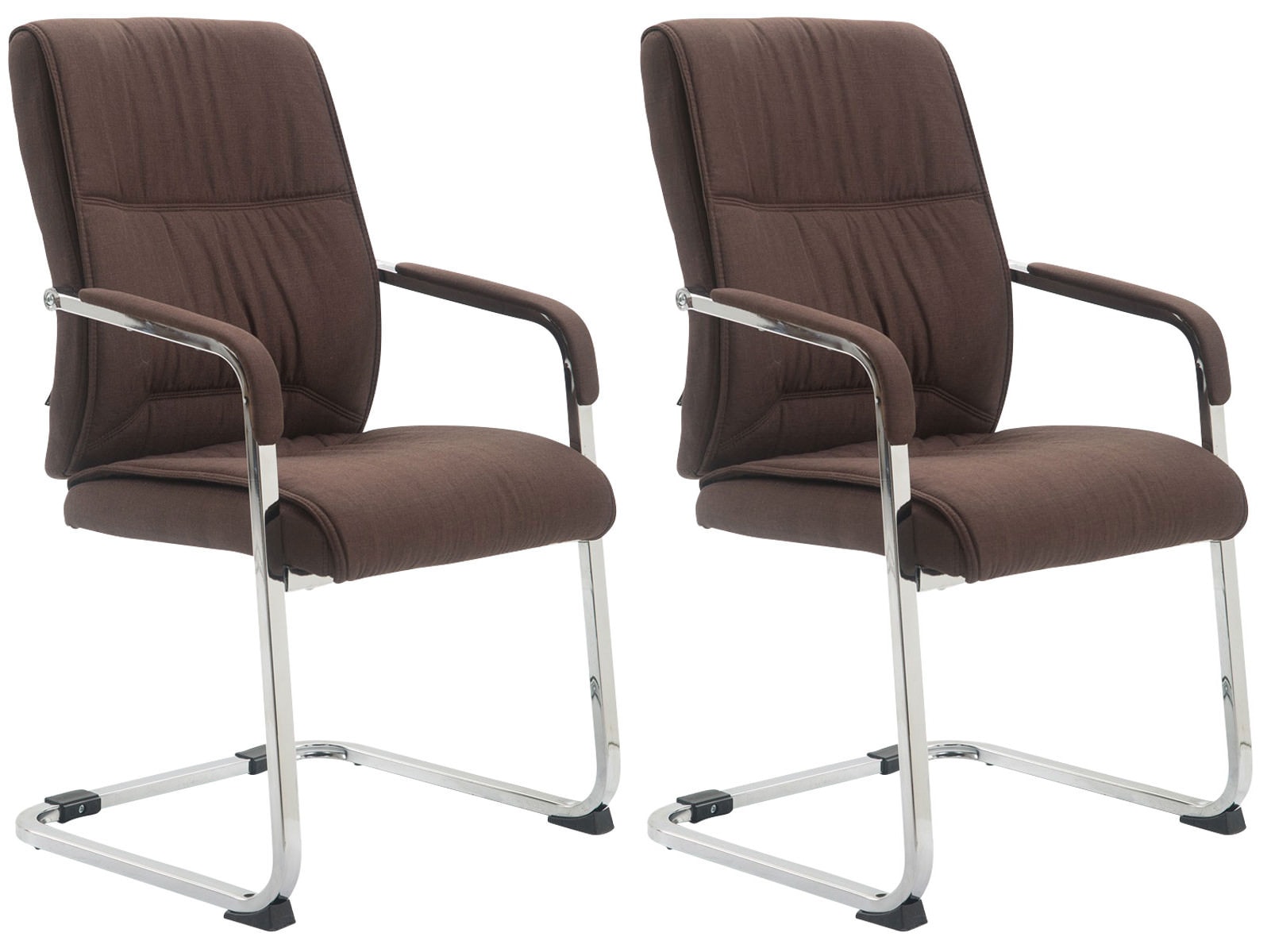 CLP 2er Set XXL-Freischwinger Anubis Mit Gepolsterter Sitzfl&auml;che I Konferenzst&uuml;hle Mit Metallgestell Und Stoffbezug - Bild 1