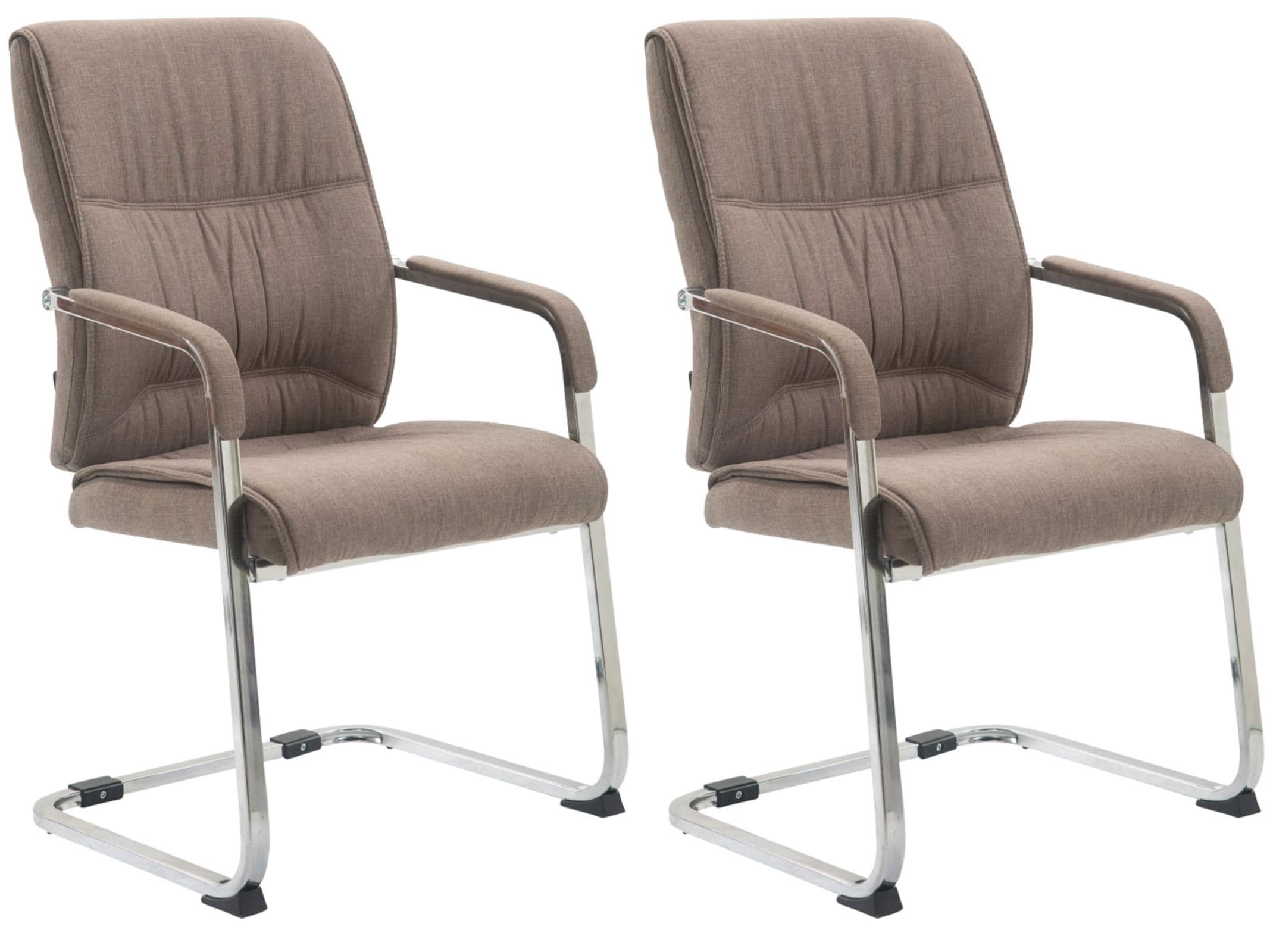 CLP 2er Set XXL-Freischwinger Anubis Mit Gepolsterter Sitzfl&auml;che I Konferenzst&uuml;hle Mit Metallgestell Und Stoffbezug - Bild 1
