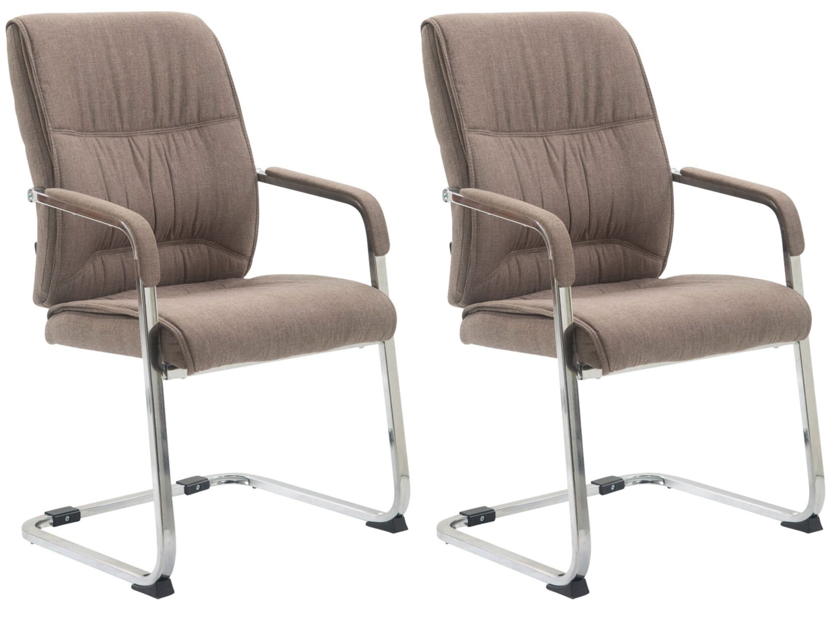 CLP 2er Set XXL-Freischwinger Anubis Mit Gepolsterter Sitzfläche I Konferenzstühle Mit Metallgestell Und Stoffbezug | 04251756469726