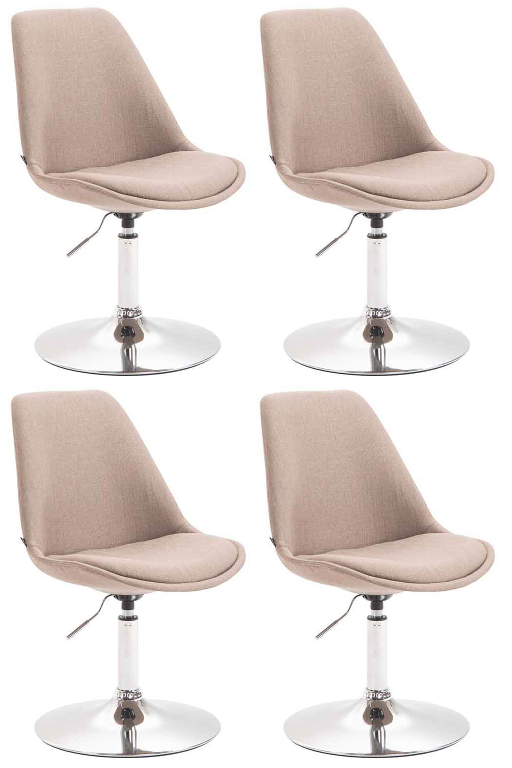 CLP 4er Set Esszimmerst&uuml;hle Maverick Stoff I h&ouml;henverstellbare Lehnst&uuml;hle I Drehst&uuml;hle mit Trompetenfu&szlig; - Bild 1