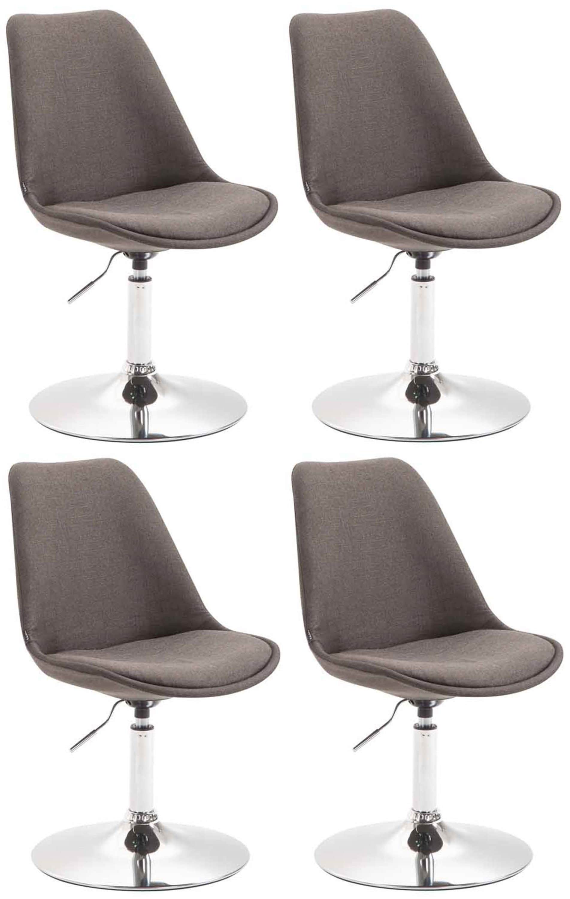 CLP 4er Set Esszimmerst&uuml;hle Maverick Stoff I h&ouml;henverstellbare Lehnst&uuml;hle I Drehst&uuml;hle mit Trompetenfu&szlig; - Bild 1