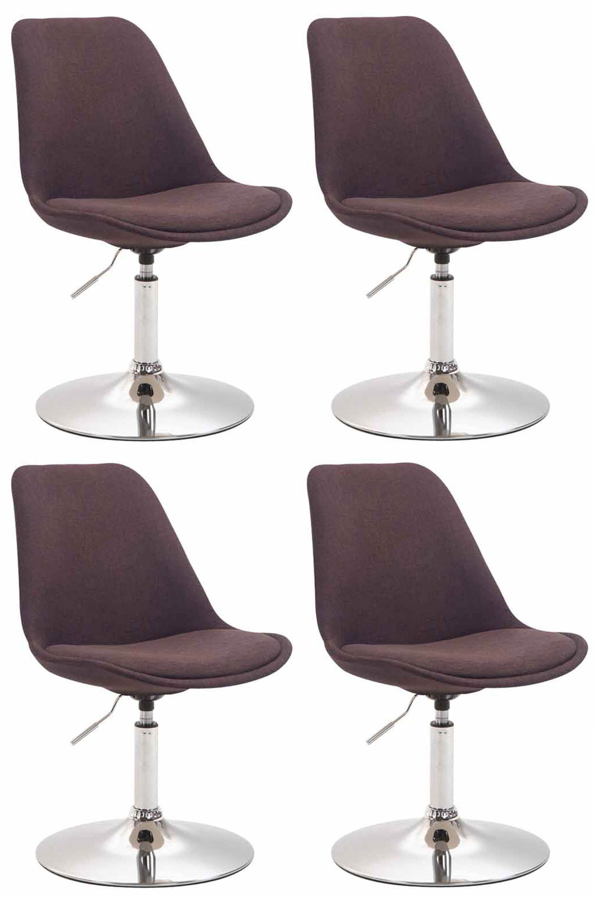 CLP 4er Set Esszimmerst&uuml;hle Maverick Stoff I h&ouml;henverstellbare Lehnst&uuml;hle I Drehst&uuml;hle mit Trompetenfu&szlig; - Bild 1