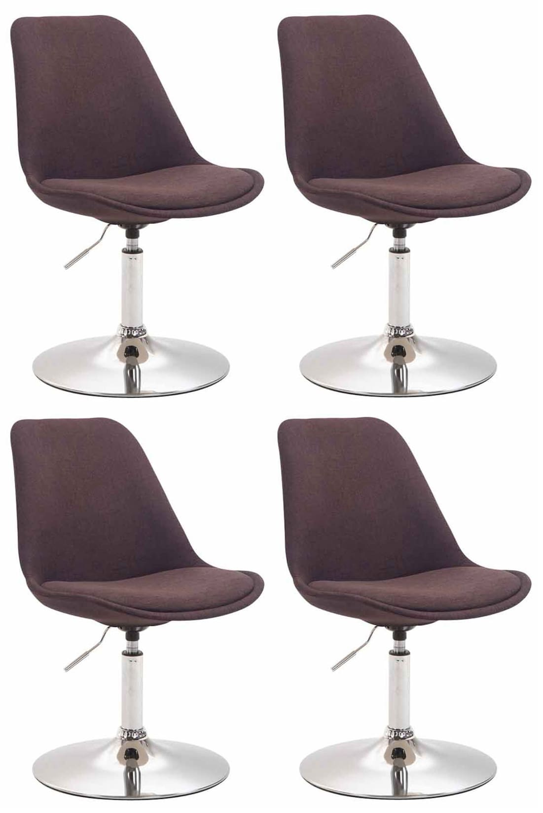 CLP 4er Set Stühle Maverick C Stoff Farbe: braun, Gestell Farbe: chrom