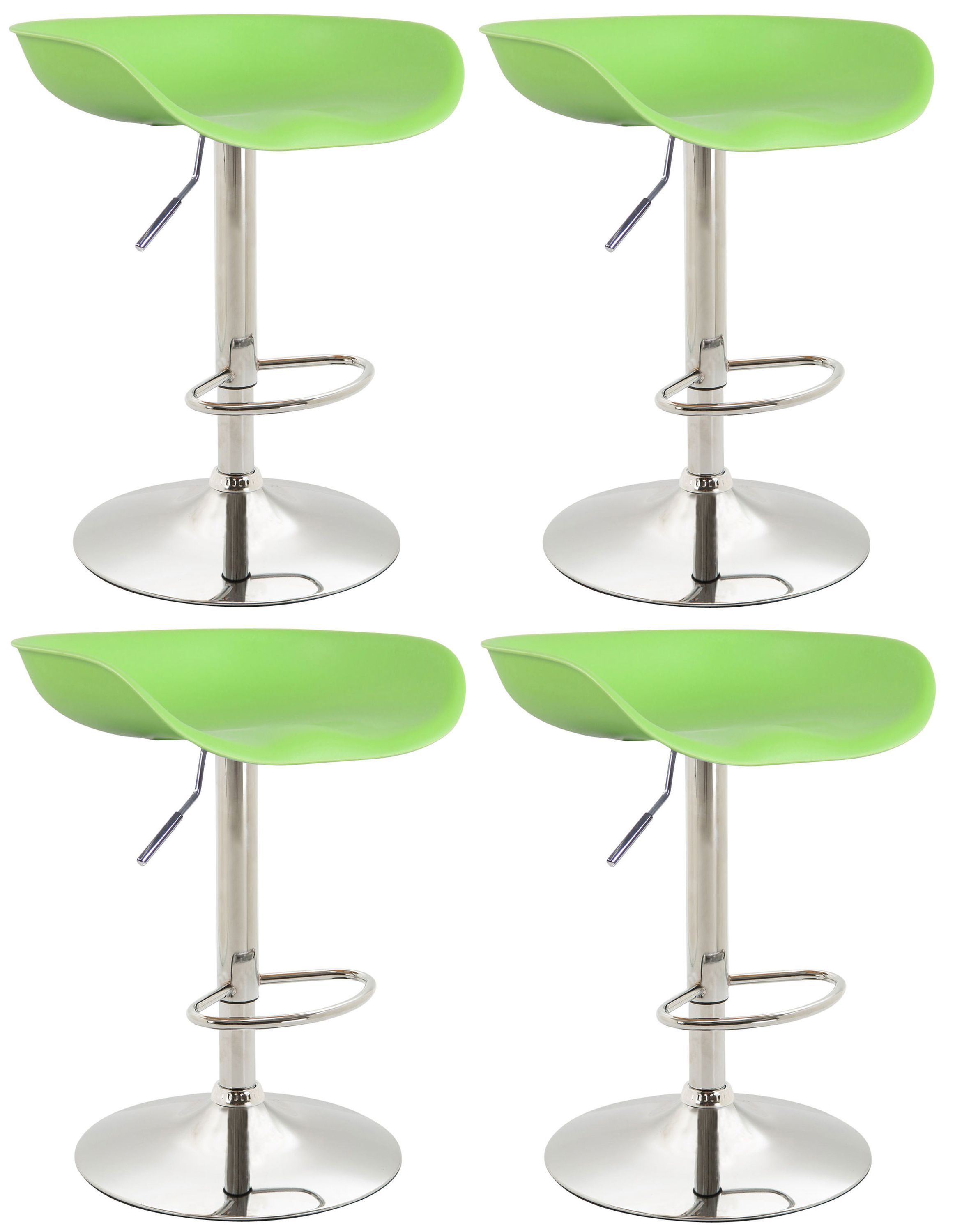 CLP 4er Set Barhocker Anaheim Kunststoff I Thekenhocker Mit Trompetenfu&szlig; I Barst&uuml;hle Mit Fu&szlig;st&uuml;tze I Thekenst&uuml;hle - Bild 1