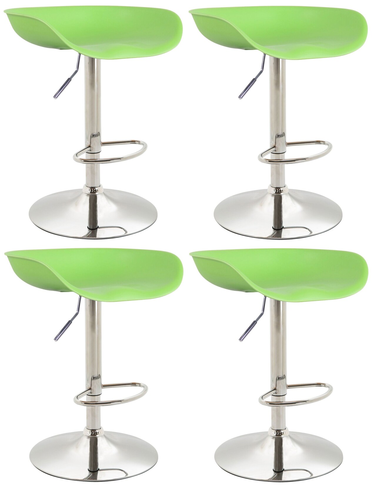 CLP 4er Set Barhocker Anaheim Kunststoff I Thekenhocker Mit Trompetenfuß I Barstühle Mit Fußstütze I Thekenstühle | 04251756470081