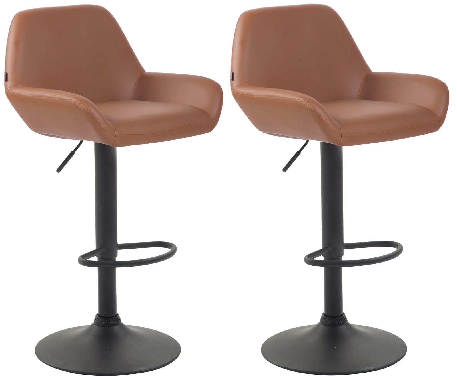 CLP 2er Set Barhocker Braga Kunstleder I H&ouml;henverstellbarer Barstuhl Mit Metallgestell I Thekenhocker Mit Integrierter Fu&szlig;st&uuml;tze - Bild 1