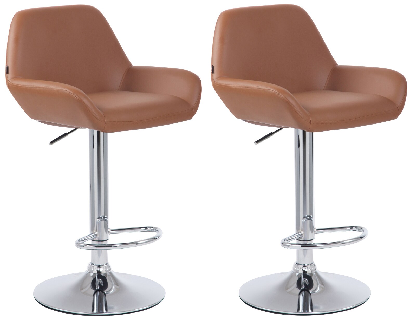 CLP 2er Set Barhocker Braga Kunstleder I H&ouml;henverstellbarer Barstuhl Mit Metallgestell I Thekenhocker Mit Integrierter Fu&szlig;st&uuml;tze - Bild 1