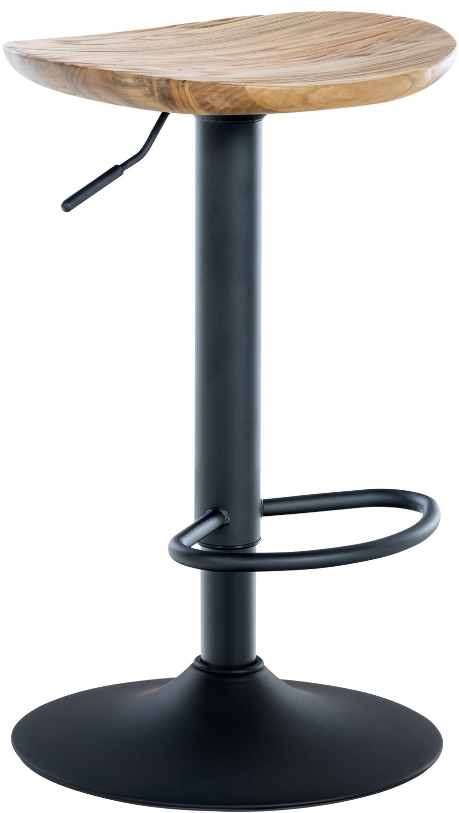 CLP Barhocker Skelde I Höhenverstellbarer Barstuhl Mit Fußstütze I Massivholz-Sitz | 04251756470739