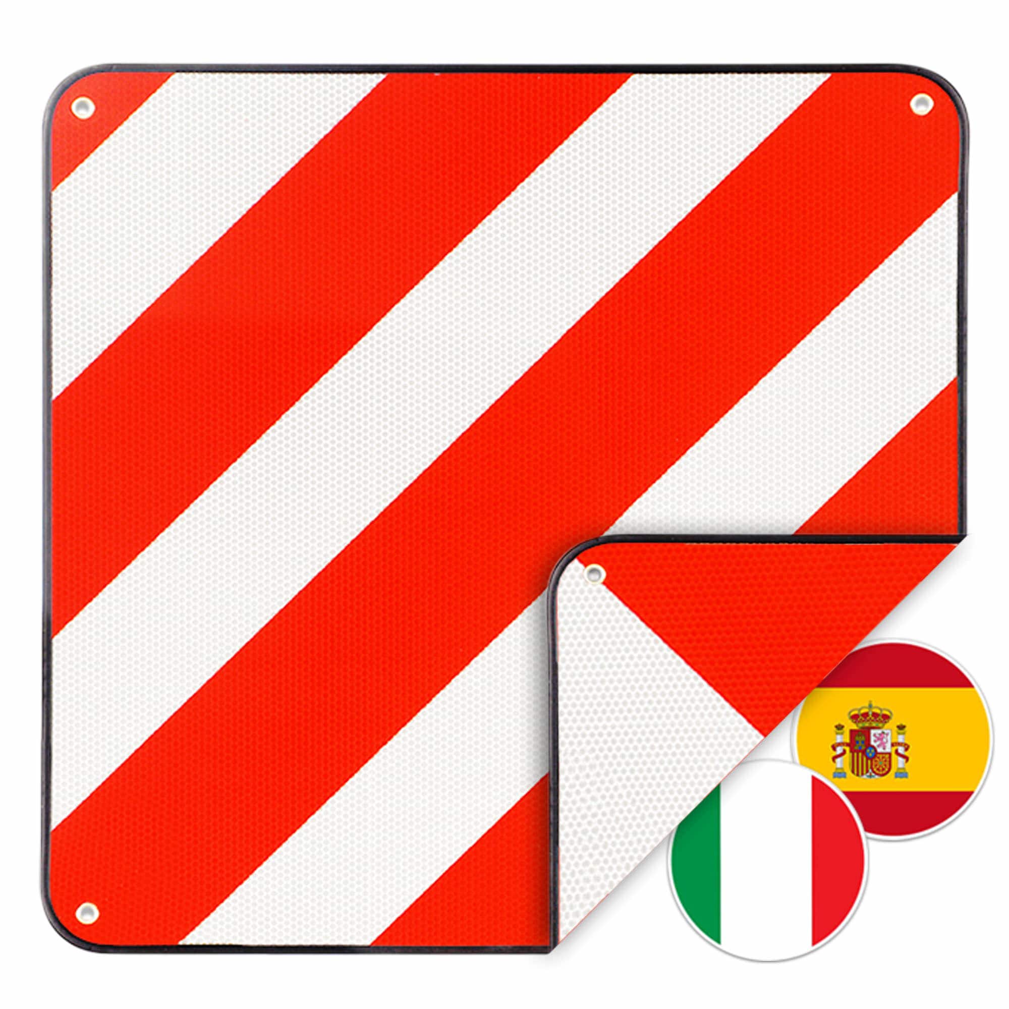 CLP 2in1 Warntafel F&uuml;r Italien & Spanien I Reflektierende Warnschild I 50 x 50 cm - Bild 1