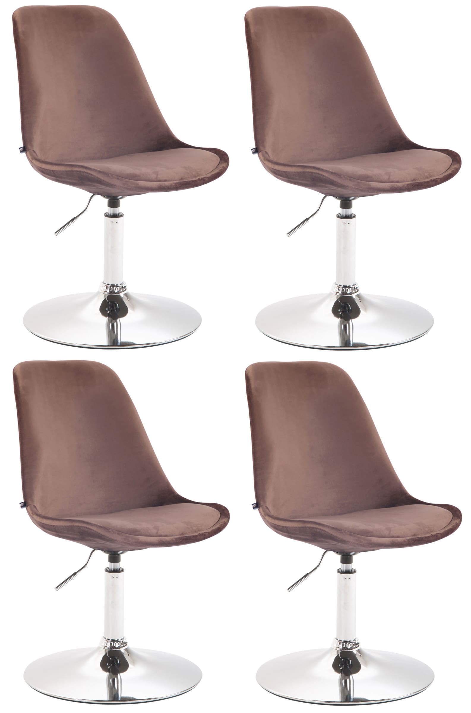 CLP 4er Set Esszimmerst&uuml;hle Maverick Samt I Lehnst&uuml;hle Mit Trompetenfu&szlig; I H&ouml;henverstellbar Und Drehbar - Bild 1