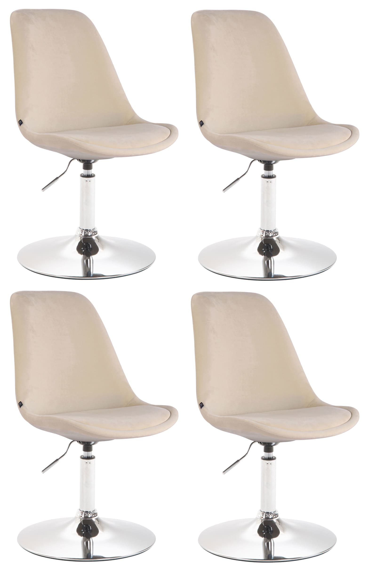 CLP 4er Set Esszimmerst&uuml;hle Maverick Samt I Lehnst&uuml;hle Mit Trompetenfu&szlig; I H&ouml;henverstellbar Und Drehbar - Bild 1