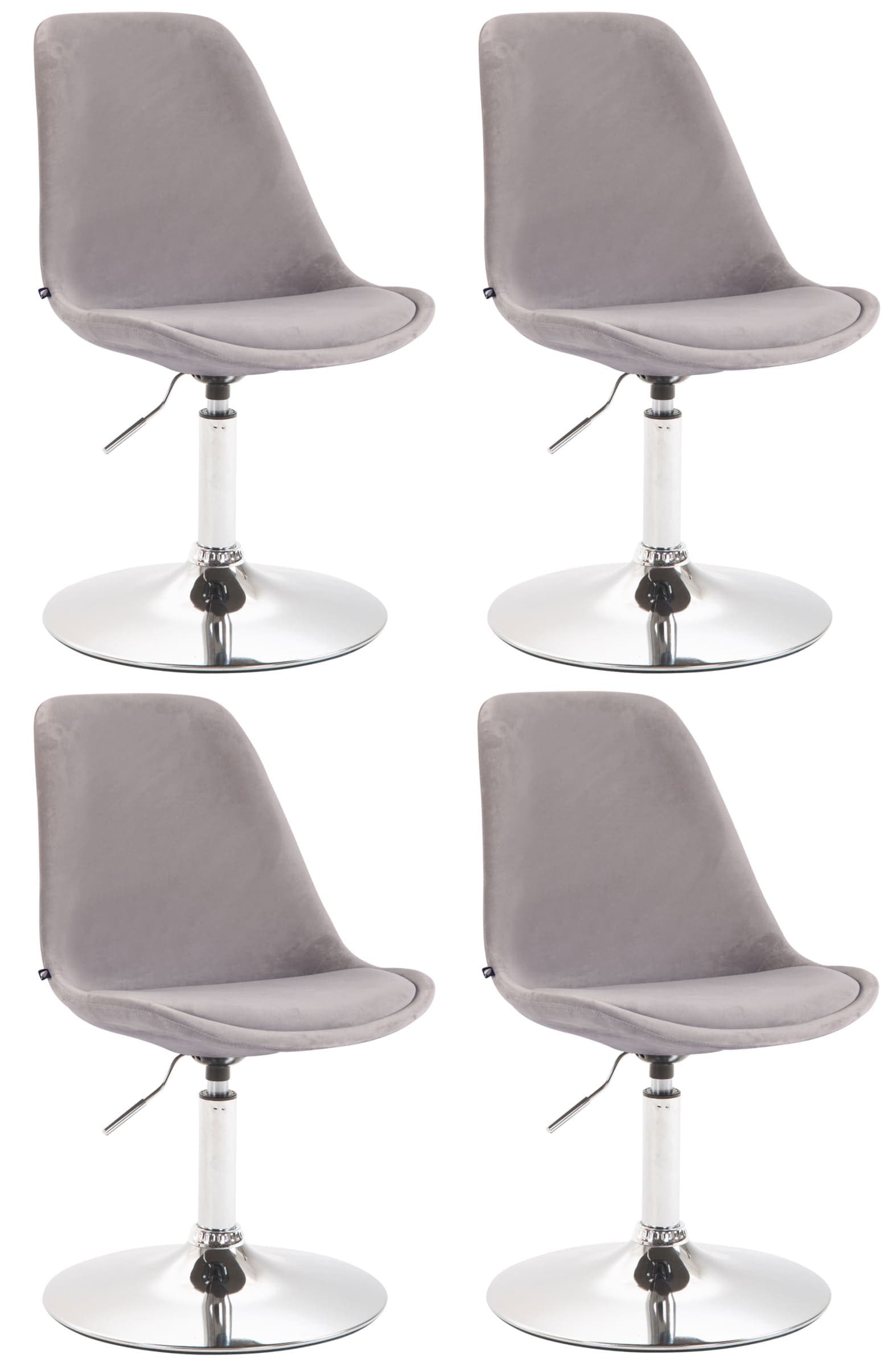 CLP 4er Set Esszimmerst&uuml;hle Maverick Samt I Lehnst&uuml;hle Mit Trompetenfu&szlig; I H&ouml;henverstellbar Und Drehbar - Bild 1