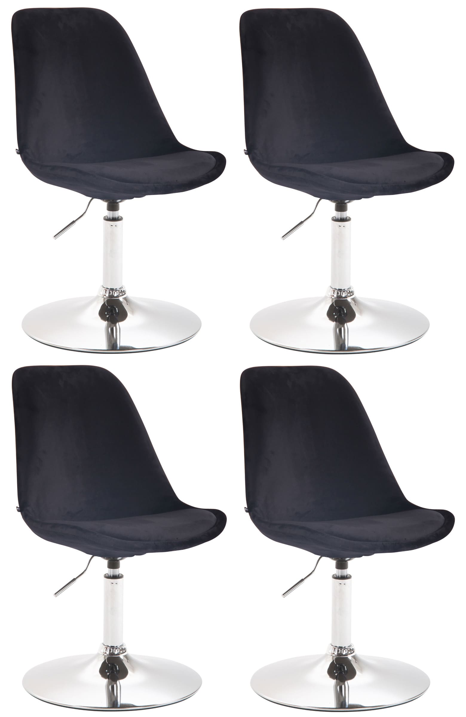 CLP 4er Set Esszimmerst&uuml;hle Maverick Samt I Lehnst&uuml;hle Mit Trompetenfu&szlig; I H&ouml;henverstellbar Und Drehbar - Bild 1