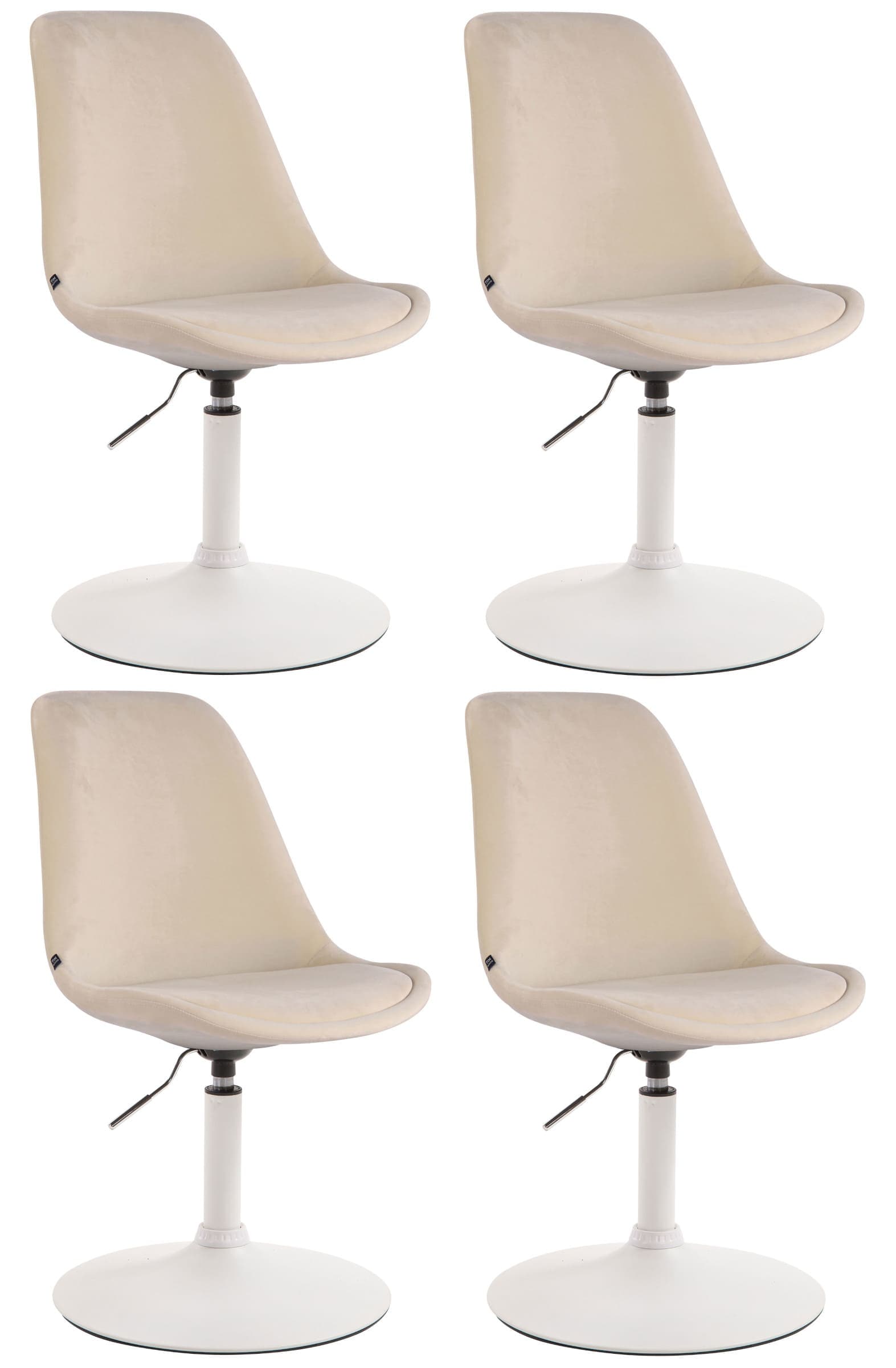 CLP 4er Set Esszimmerst&uuml;hle Maverick Samt I Lehnst&uuml;hle Mit Trompetenfu&szlig; I H&ouml;henverstellbar Und Drehbar - Bild 1