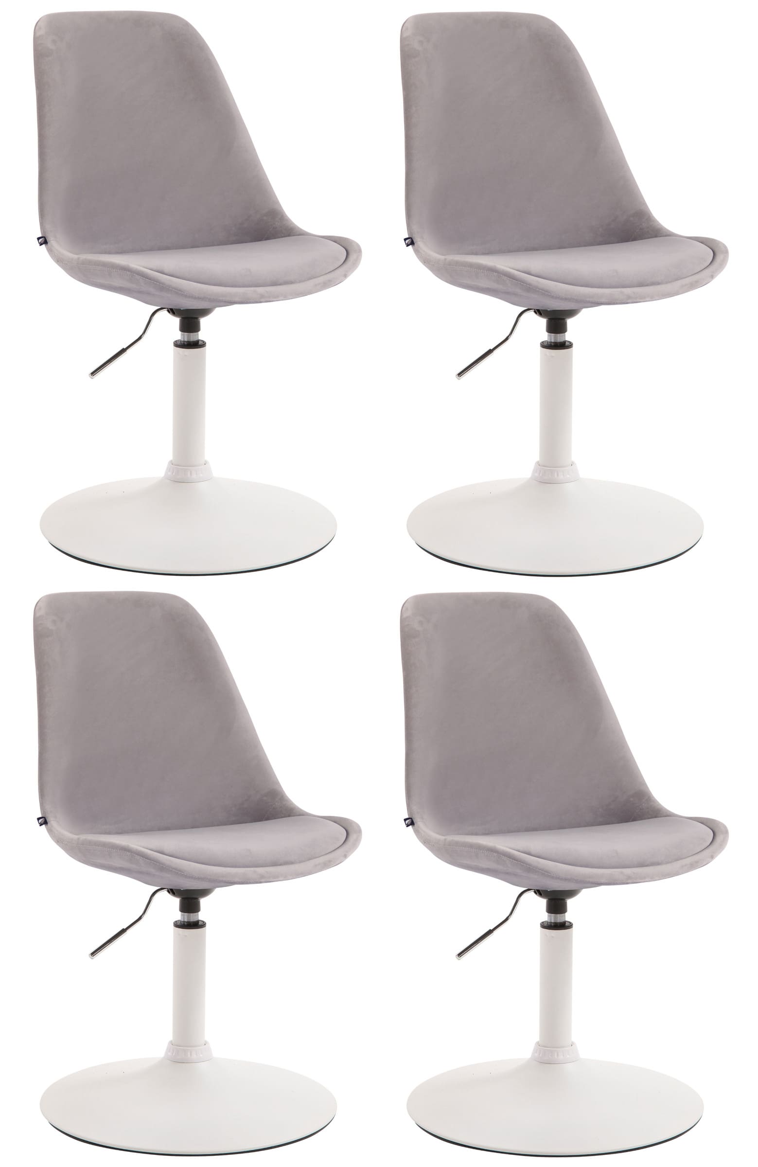 CLP 4er Set Esszimmerst&uuml;hle Maverick Samt I Lehnst&uuml;hle Mit Trompetenfu&szlig; I H&ouml;henverstellbar Und Drehbar - Bild 1