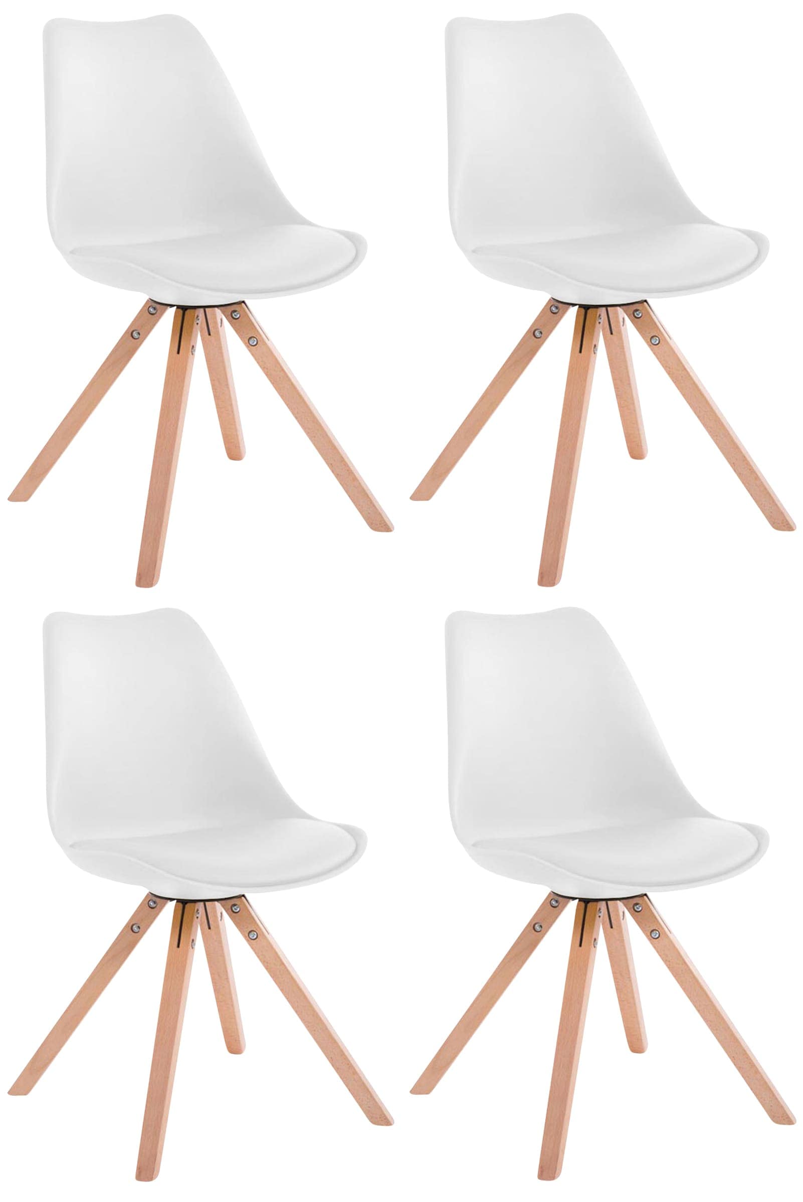 CLP 4er Set St&uuml;hle Toulouse Square Mit Kunstlederbezug I K&uuml;chenst&uuml;hle Mit Holzgestell - Bild 1